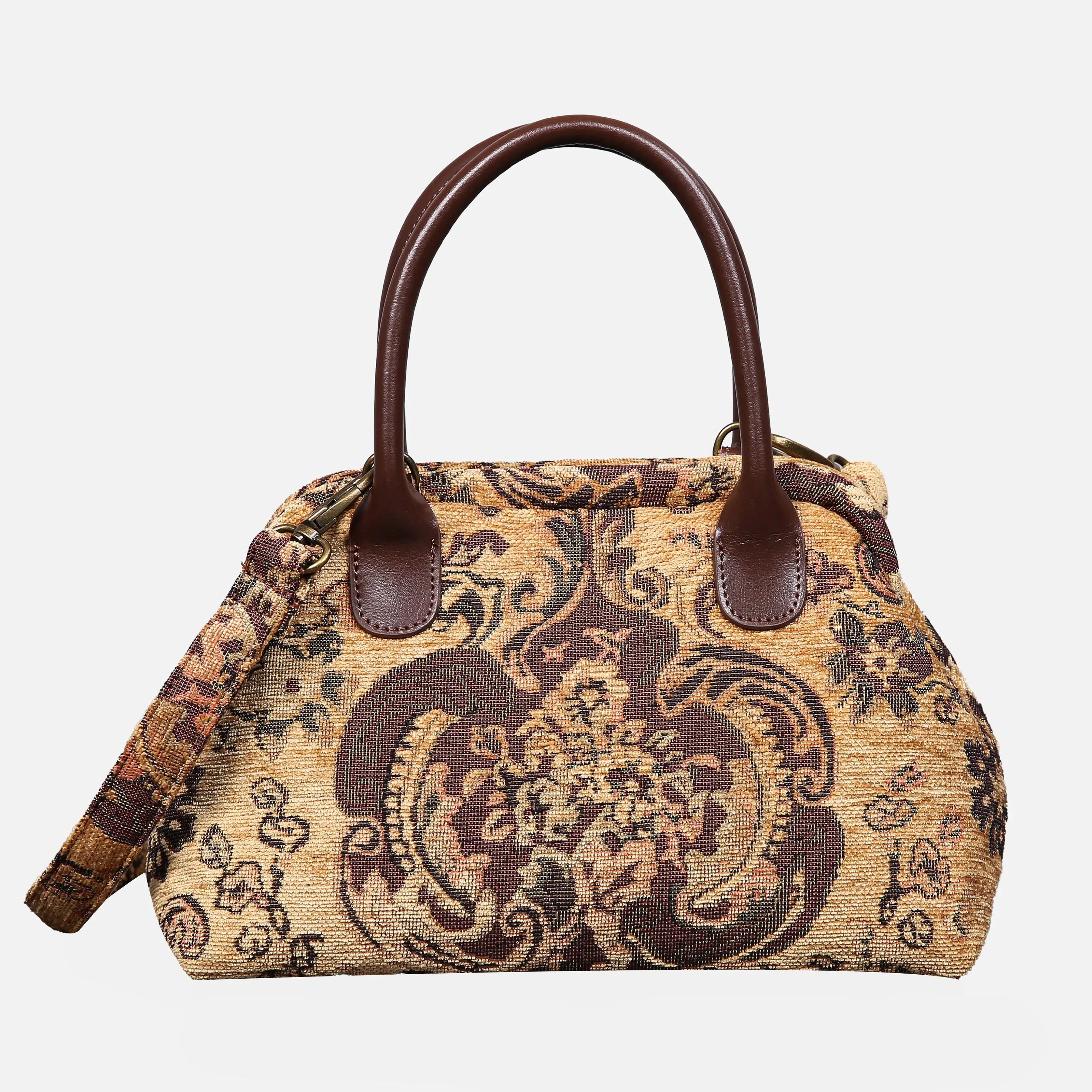 Vintage Paisley Carpet Satchel carpet bag MCW Handmade of America main
