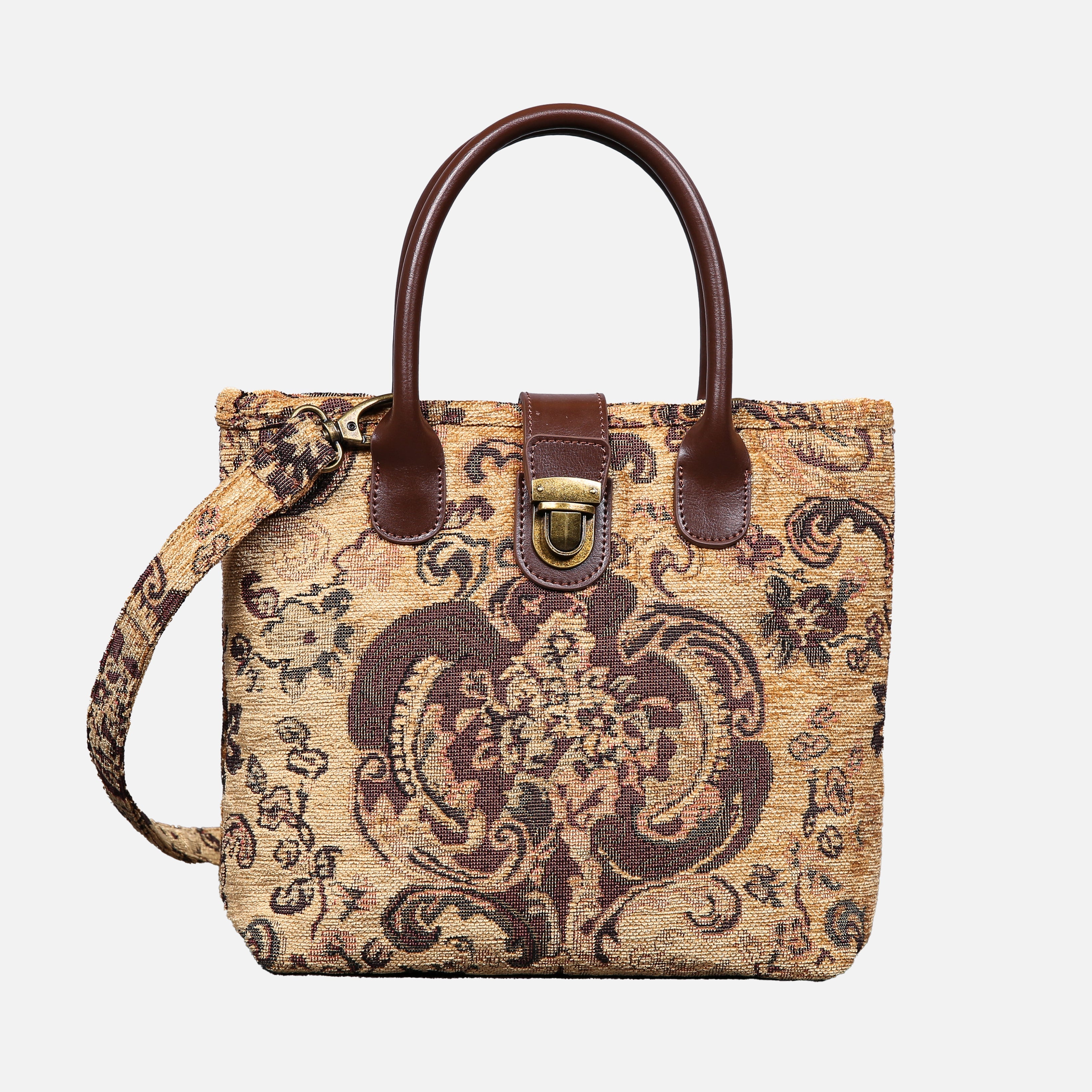 Vintage Paisley Tuck Lock Carpet Satchel carpet bag MCW Handmade of America main