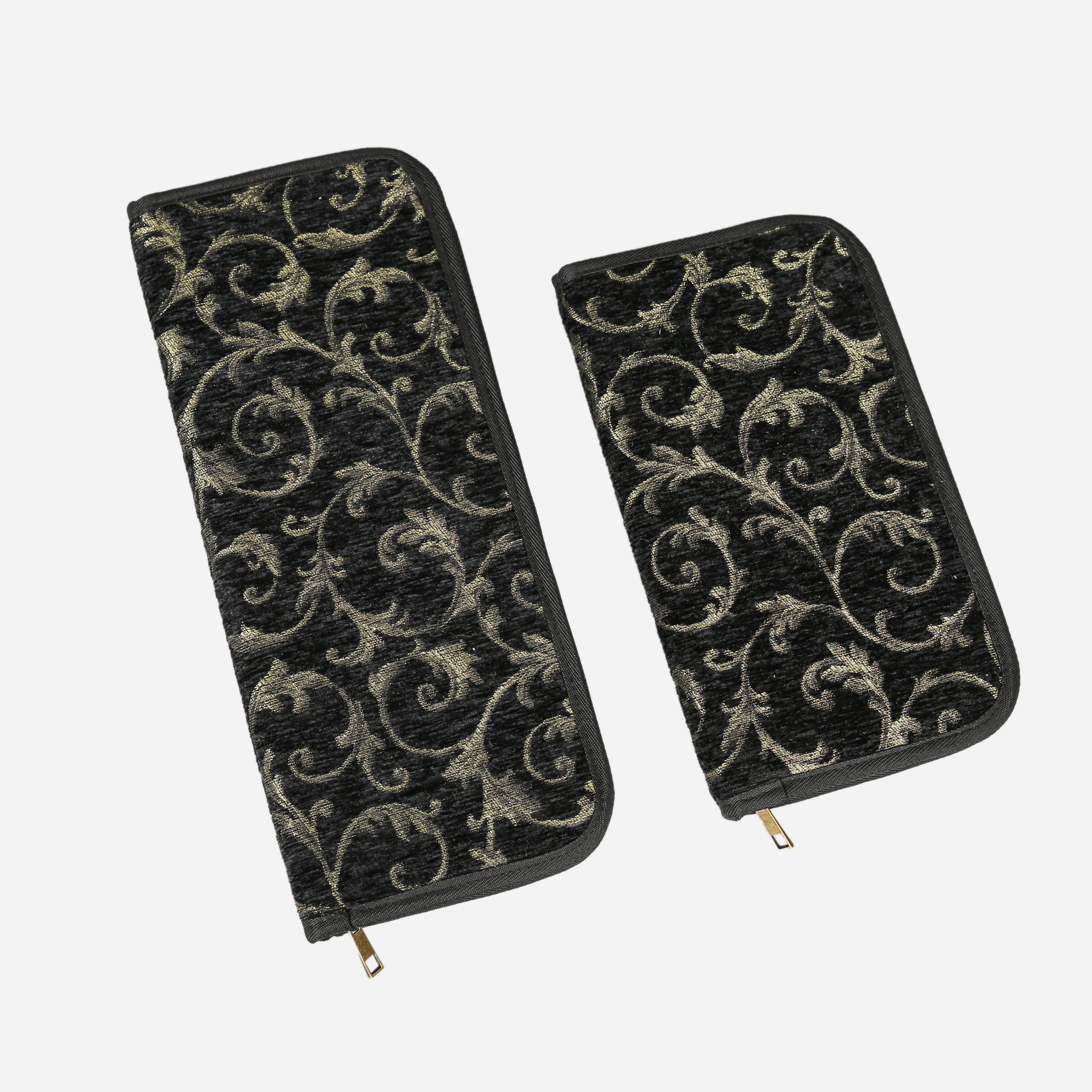Vintage Scroll Black Carpet Needle Case  of America large and small main