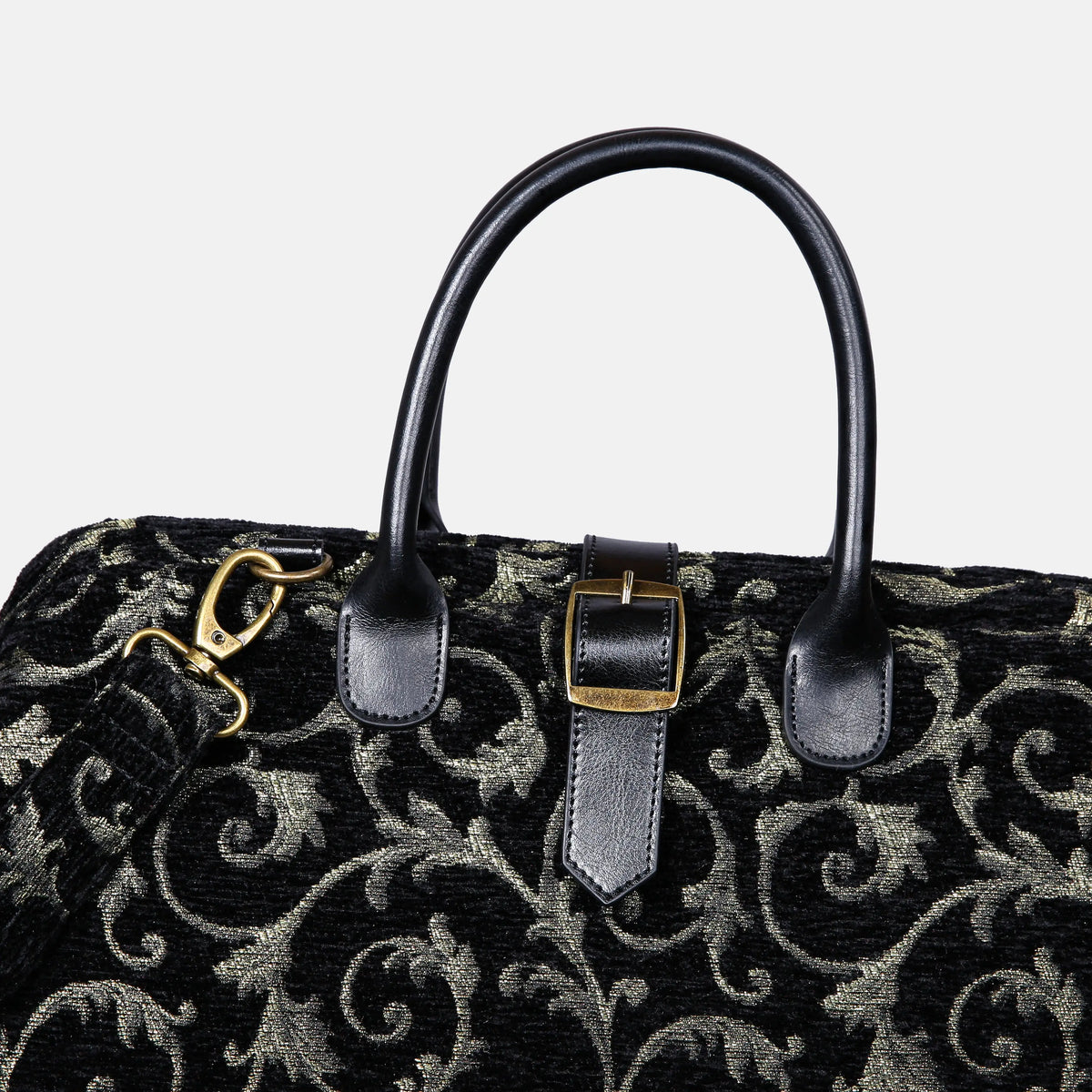 Vintage Scroll Black/Green Mary Poppins Weekender Carpetbag of America buckle