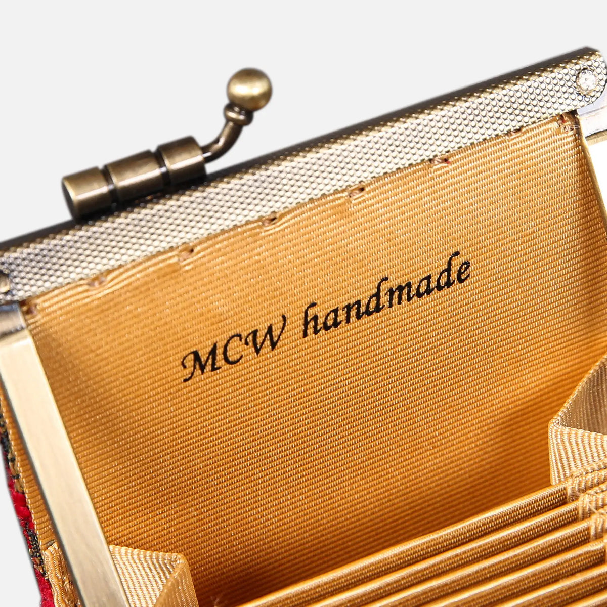 Vintage Scroll Red Card Wallet  of America logo