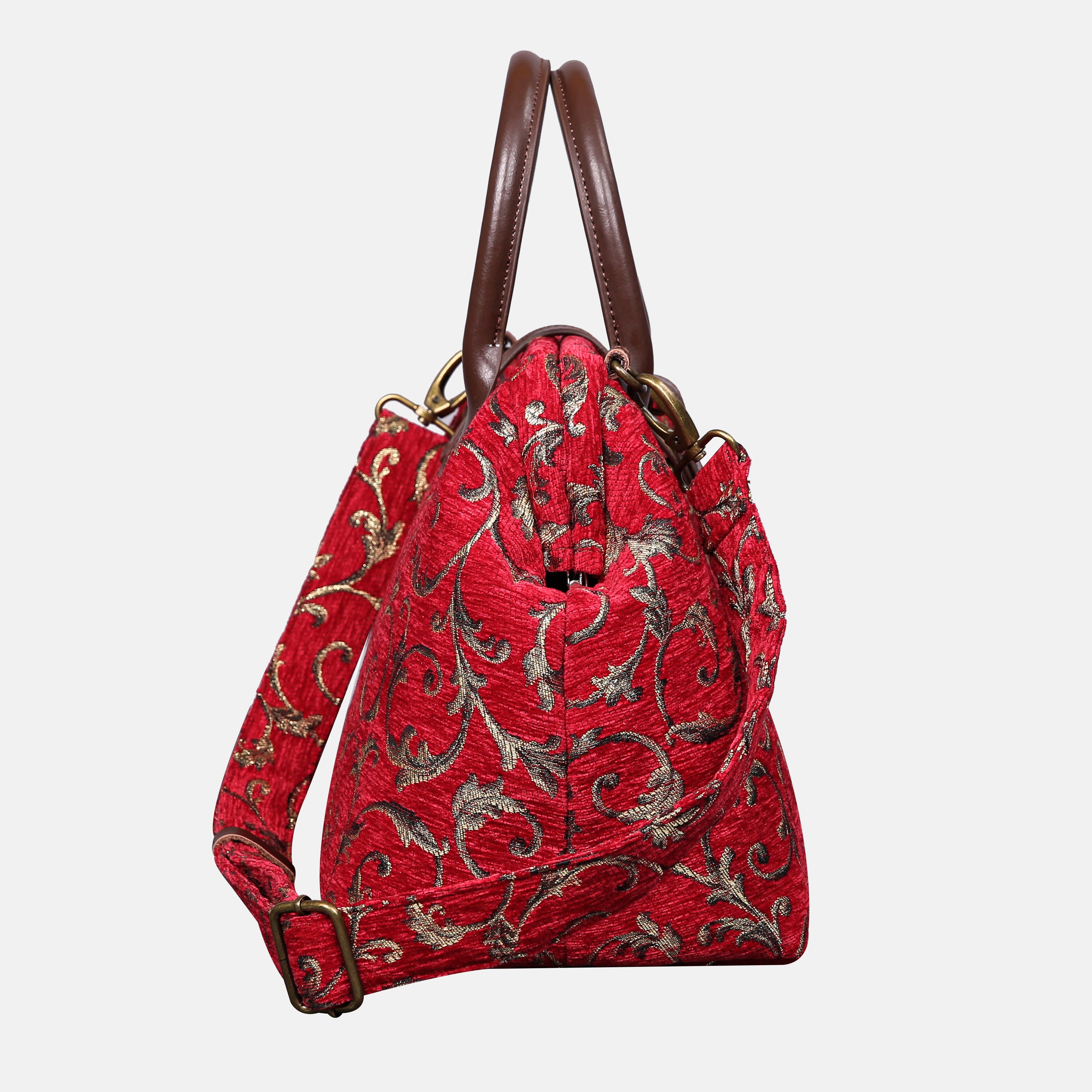 Vintage Ivy Red Carpet Handbag Purse carpet bag MCW Handmade of America side