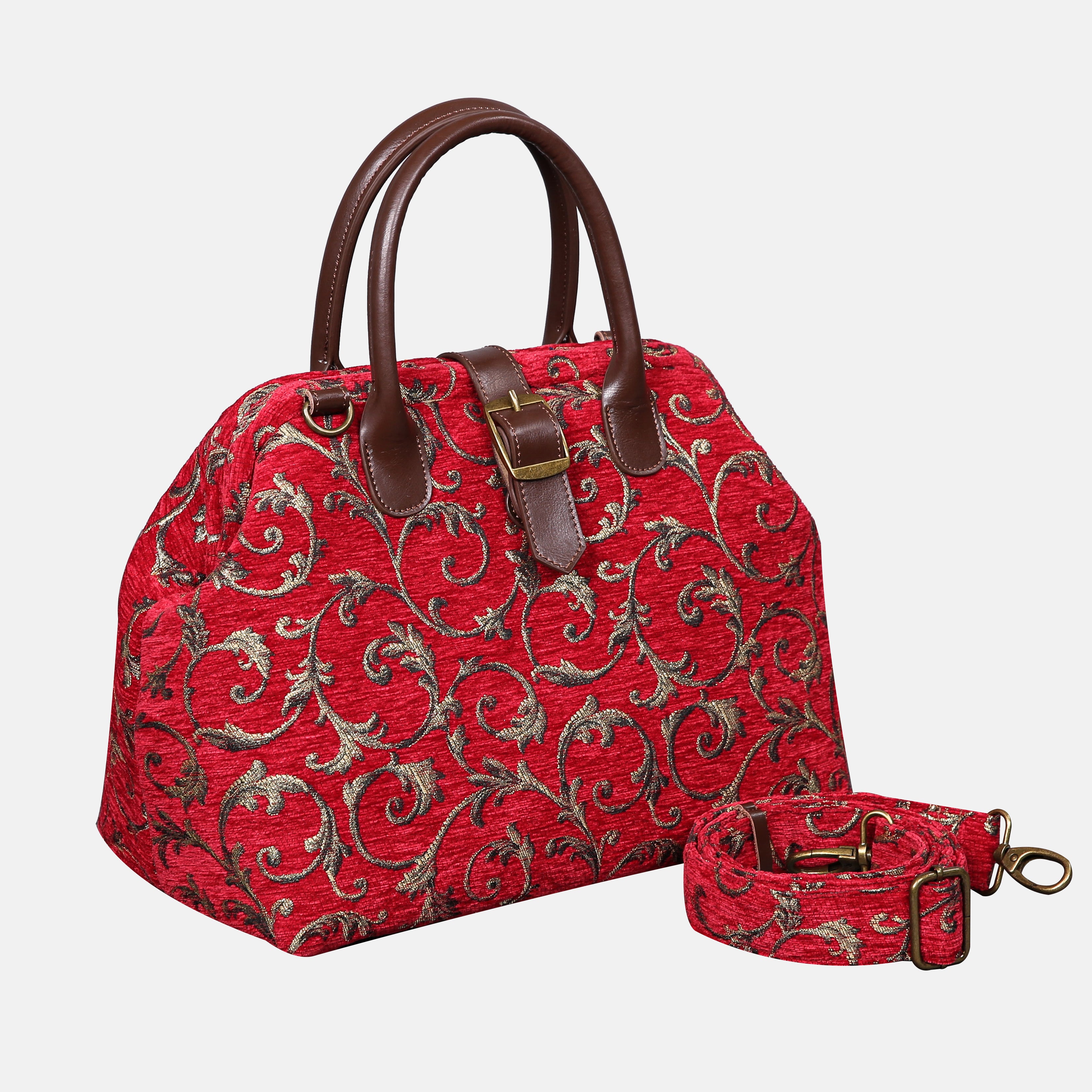 Vintage Ivy Red Carpet Handbag Purse carpet bag MCW Handmade of America with shoulder strap