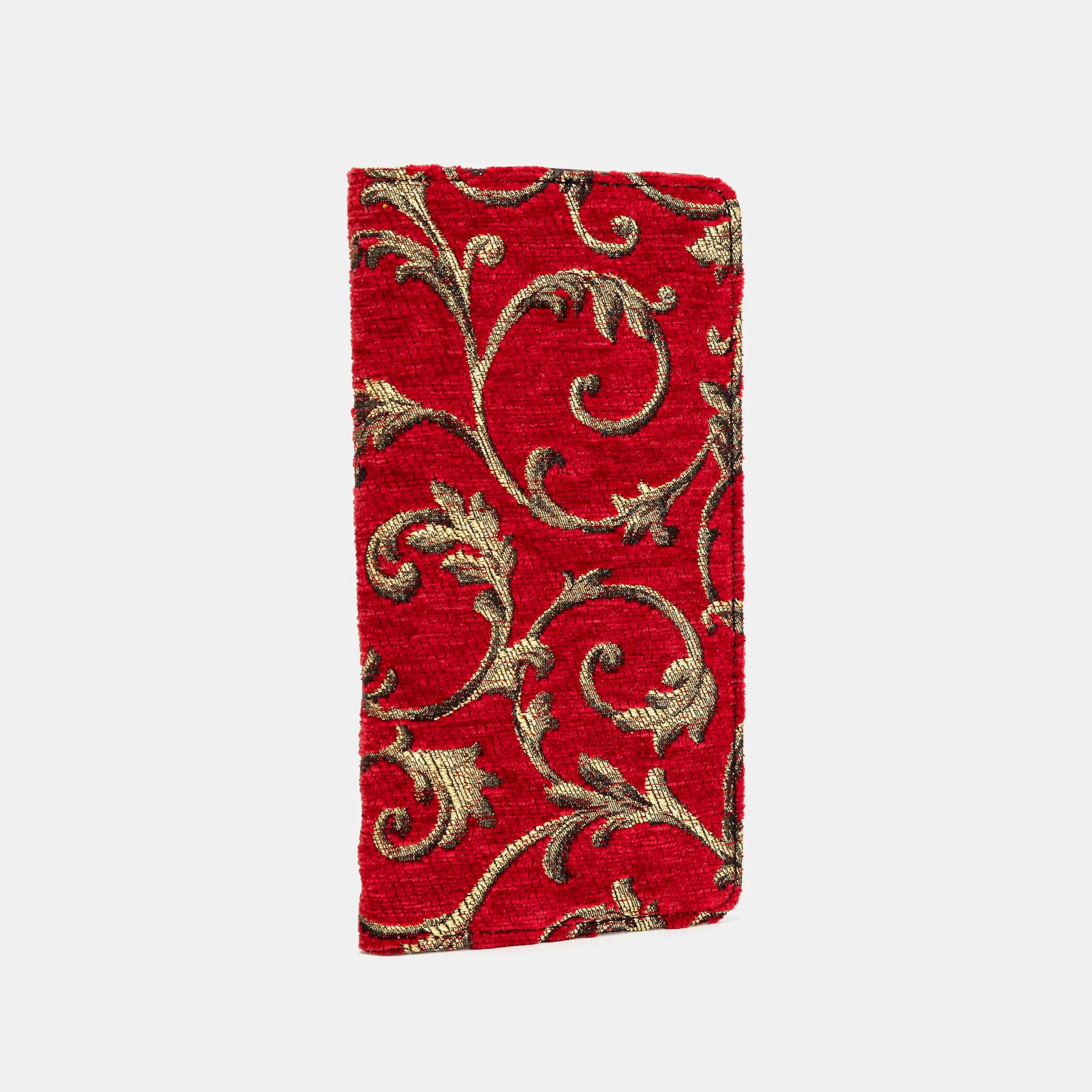 Vintage Scroll Red Checkbook Cover of America  side
