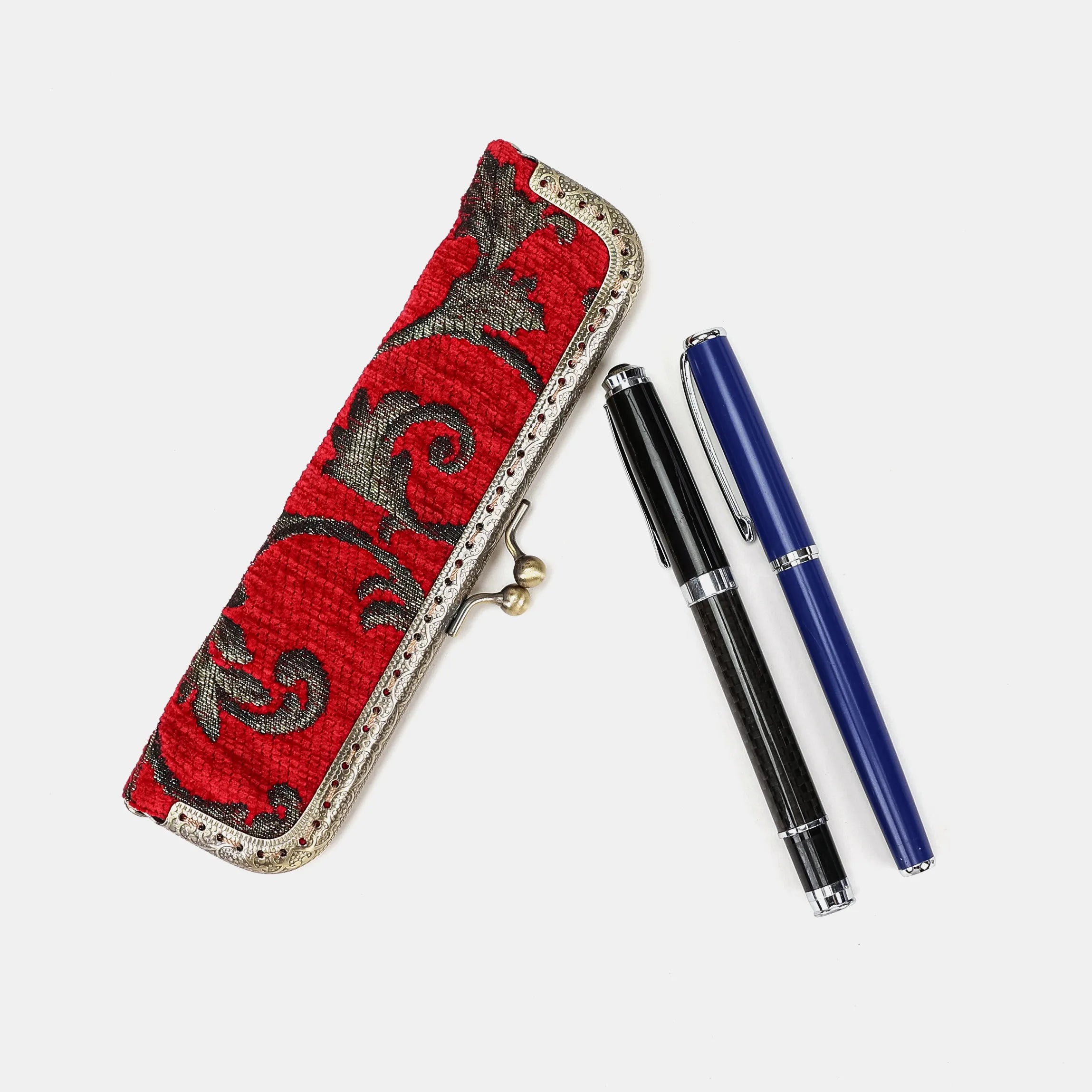 Vintage Scroll  Red Duo Pen Case Carpetbag of America main