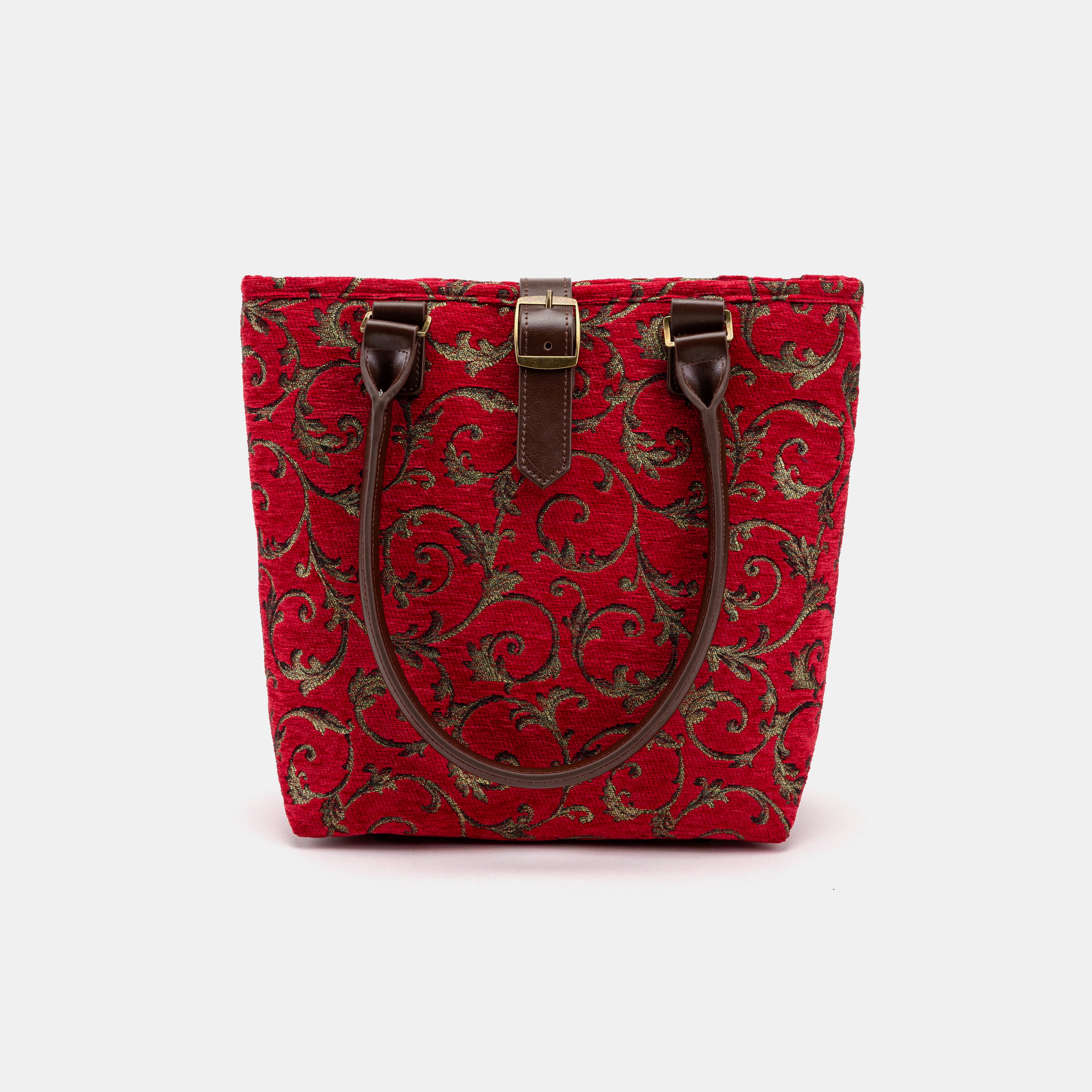 Vintage Scroll Red Everyday Tote of America with shoulder strap