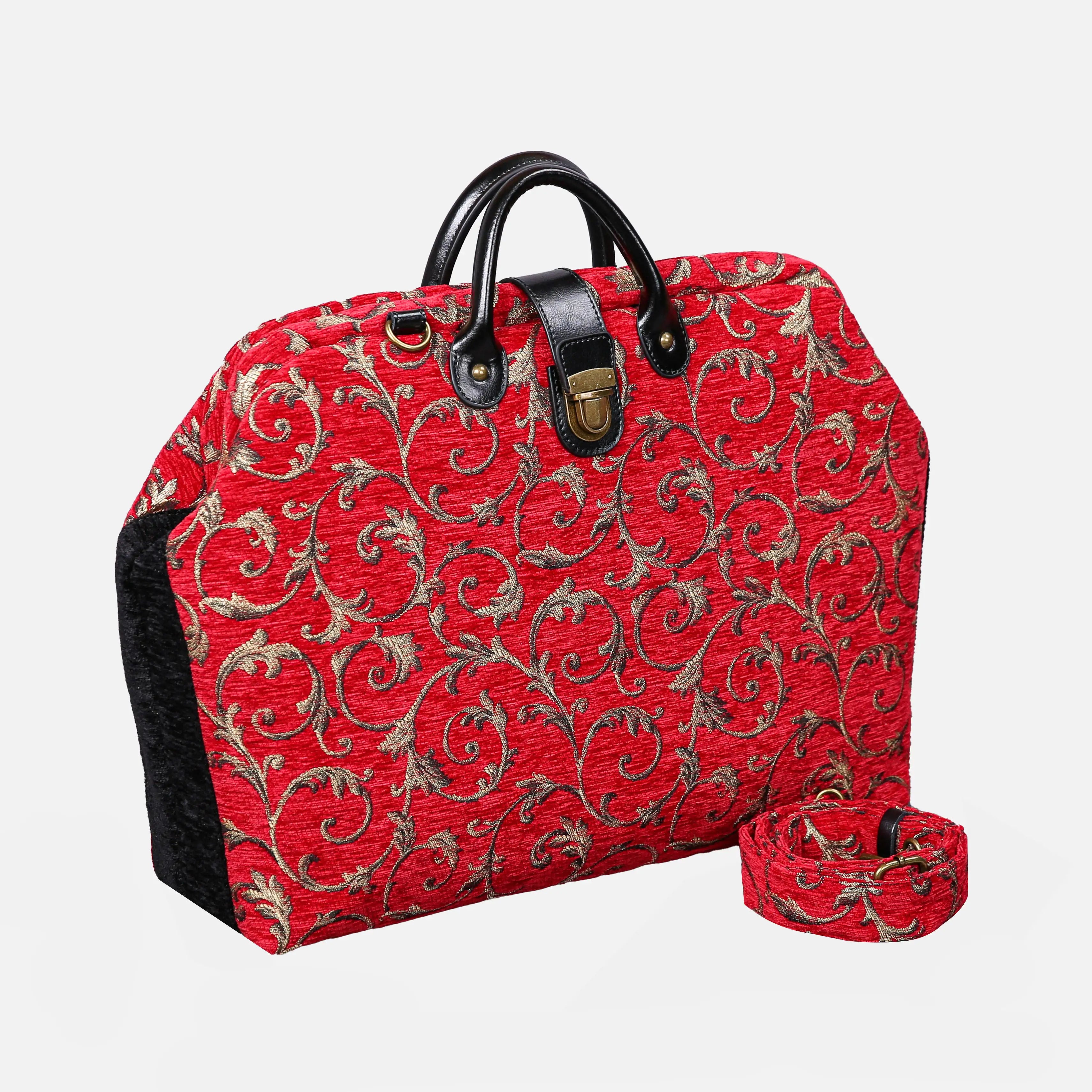Vintage Scroll Red carpet bag of America with shoulder strap