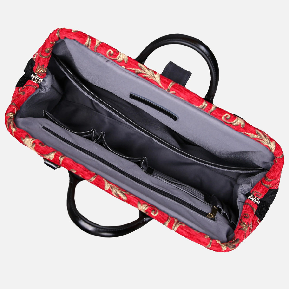 Vintage Scroll Red carpet bag  of America inside