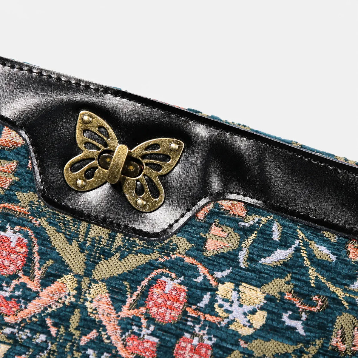 William Morris Strawberry Thief Carpet Crossbody Bag carpet bag MCW Handmade of America details