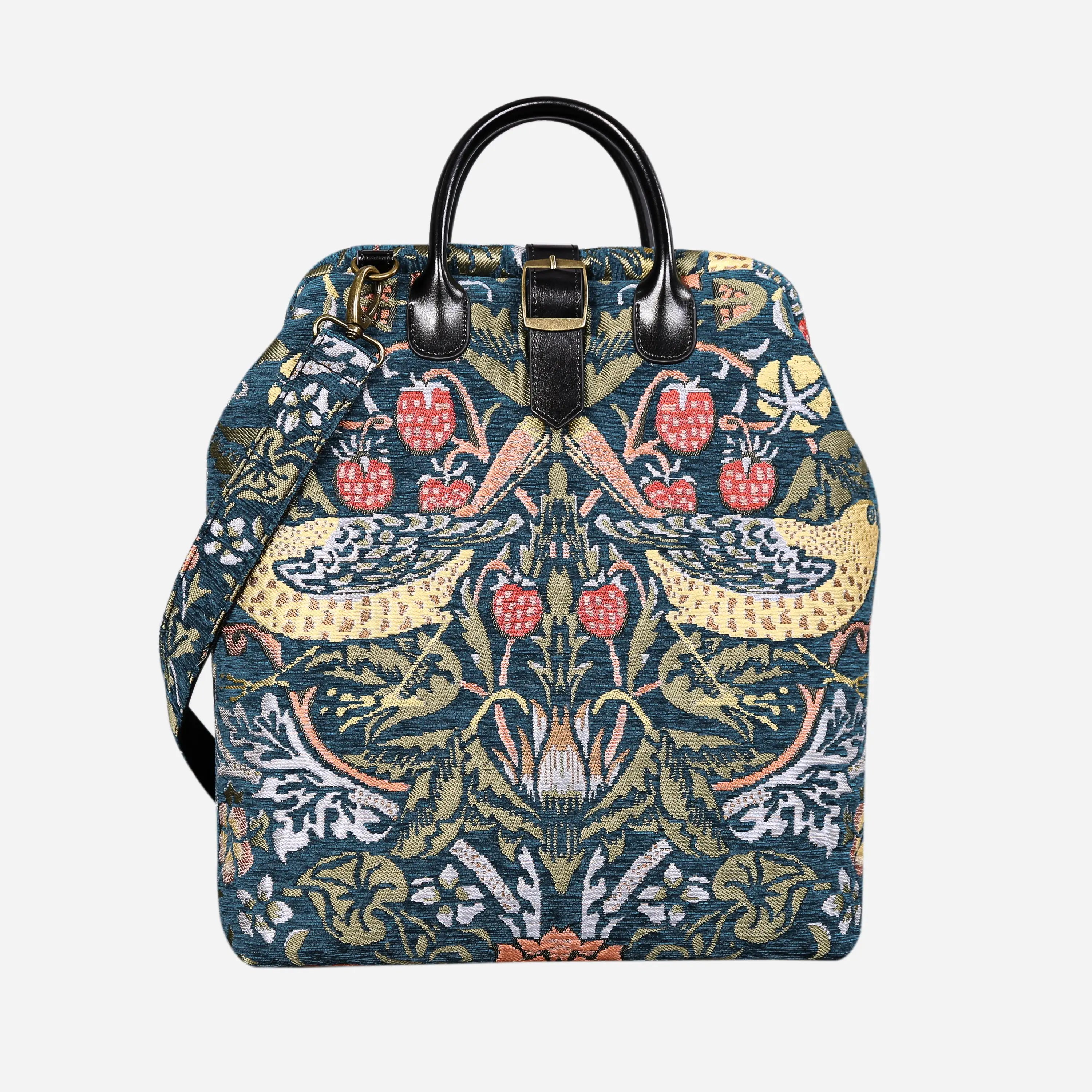 William Morris Strawberry Thief Carpet Laptop Backpack of America front