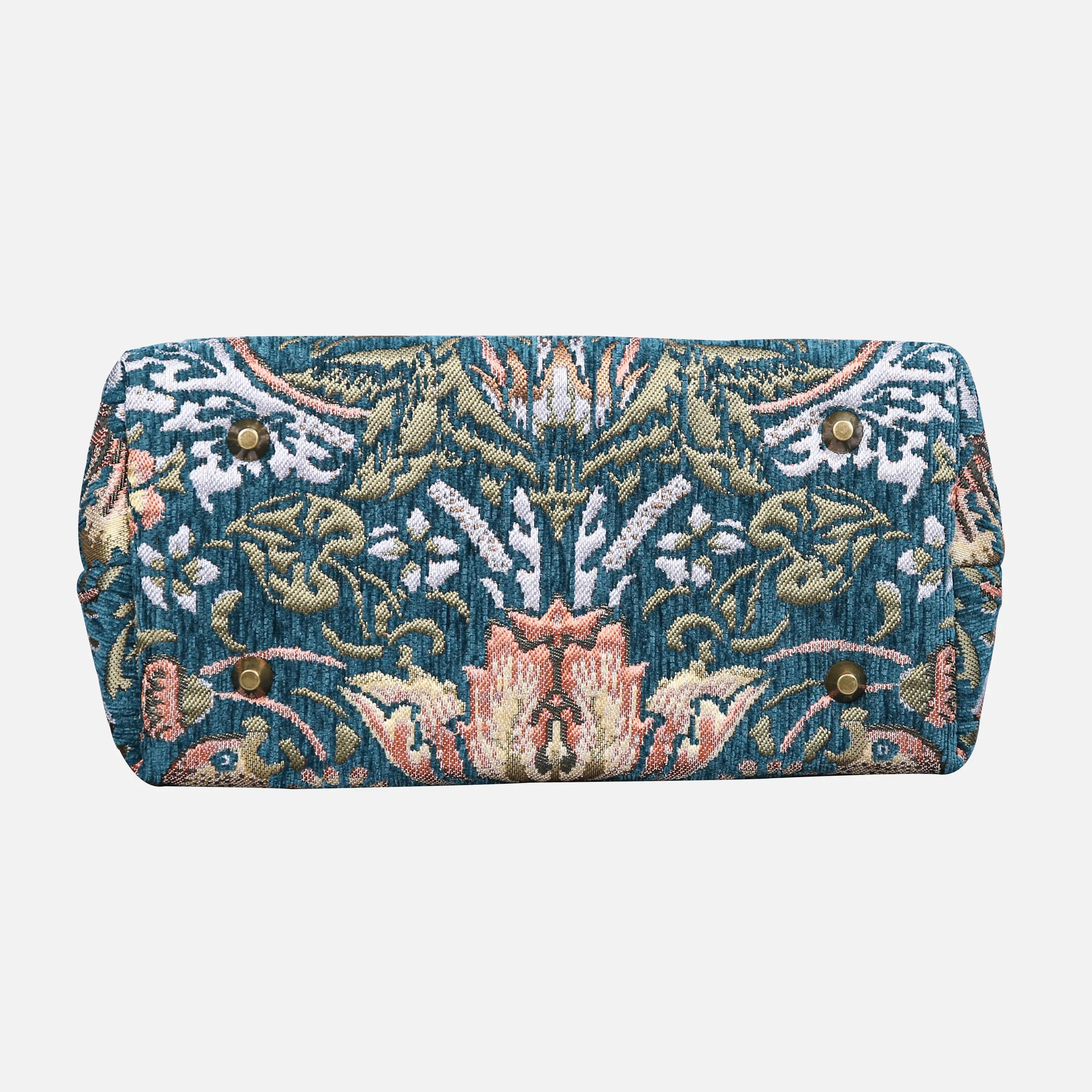 William Morris Strawberry Thief Carpet Satchel carpet bag MCW Handmade bottom