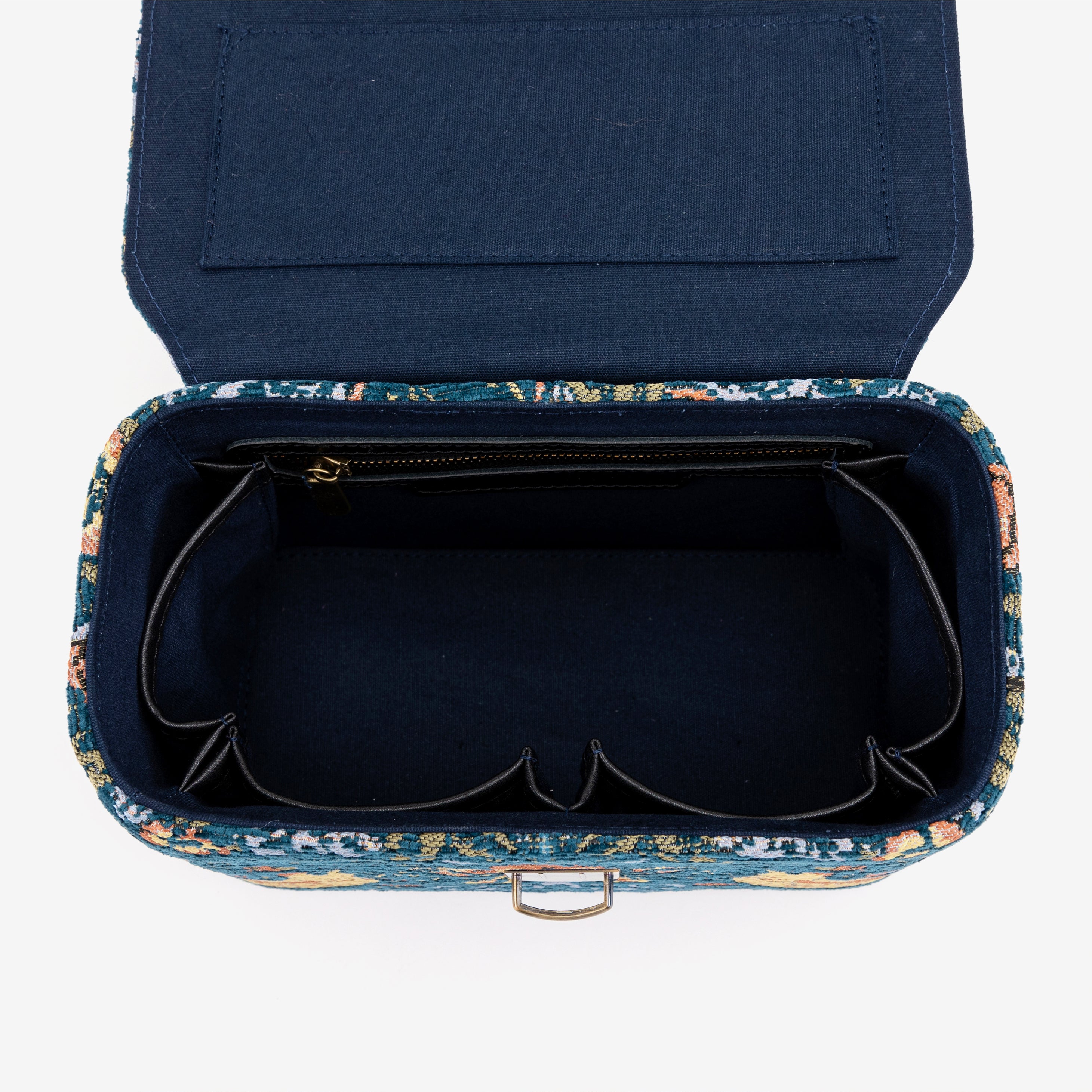 Clara Medium Train Case Purse William Morris Strawberry Thief  of America inside