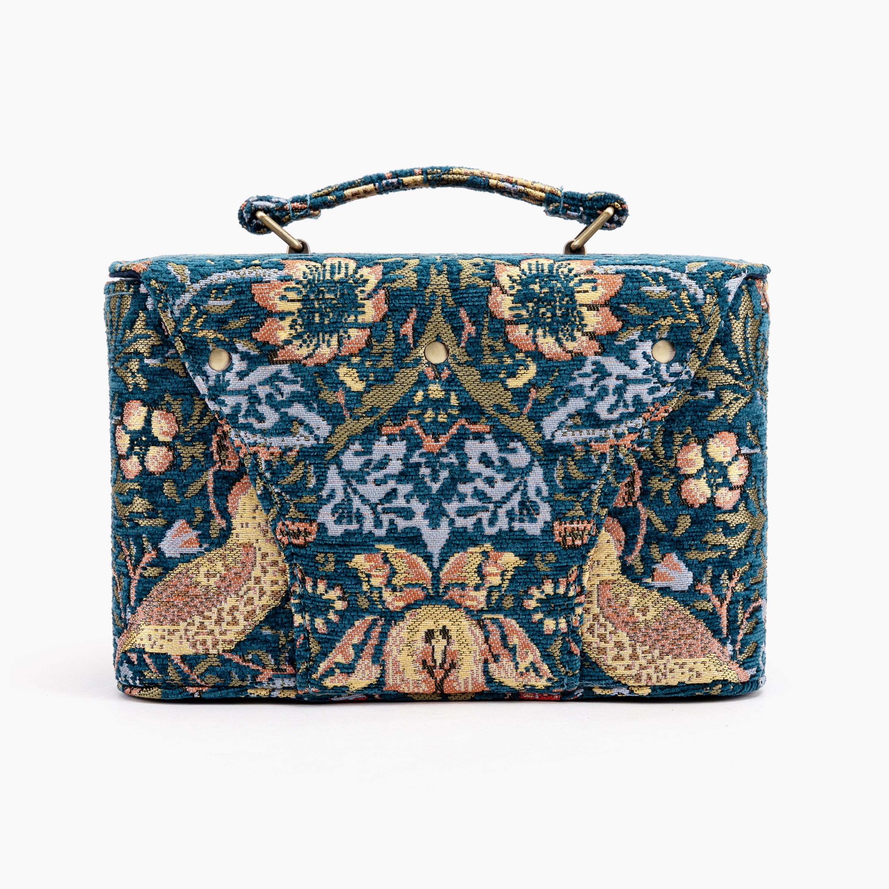Clara Medium Train Case Purse William Morris Strawberry Thief of America back
