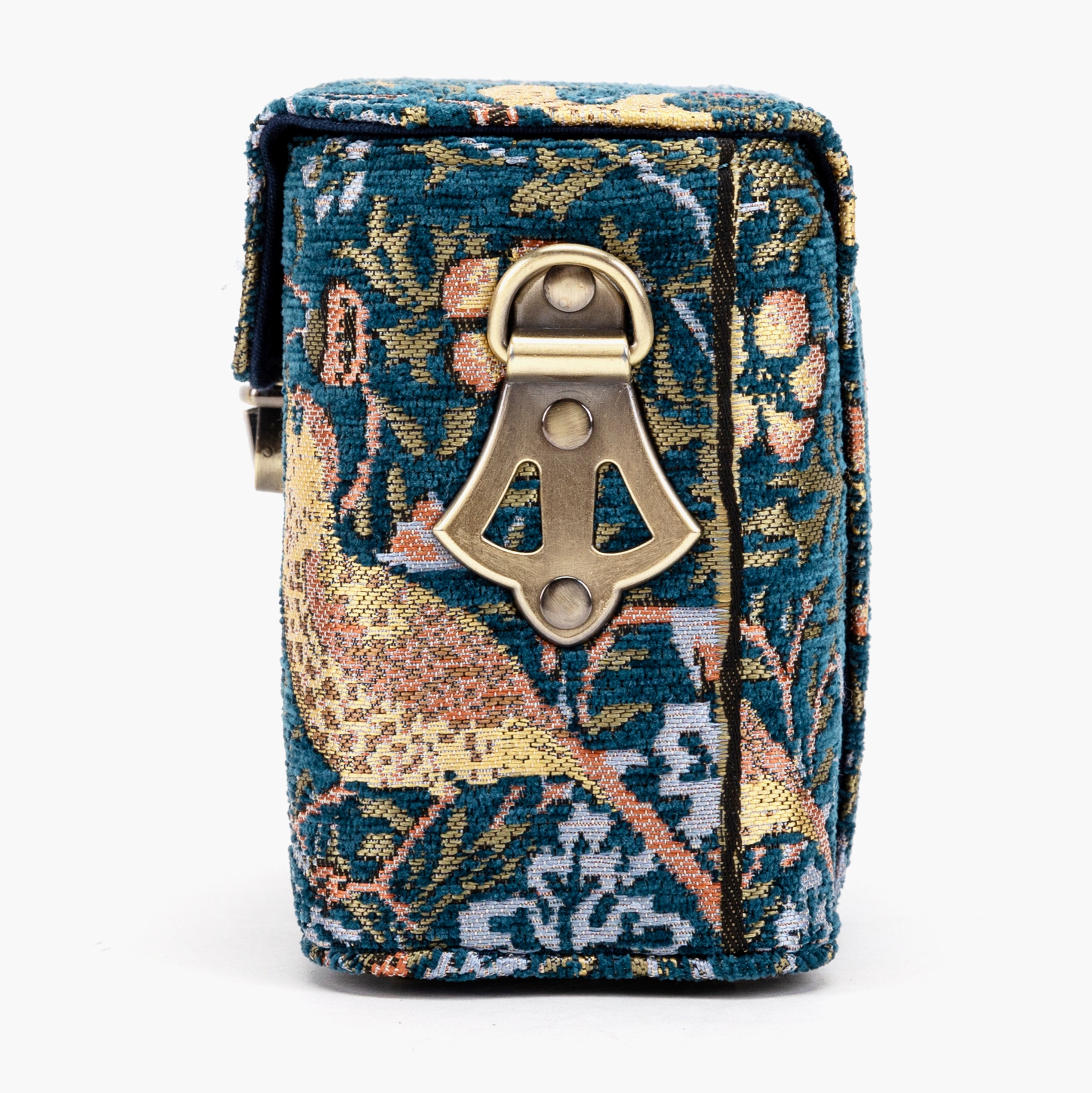 William Morris Strawberry Thief Emma Small Train Case Purse side