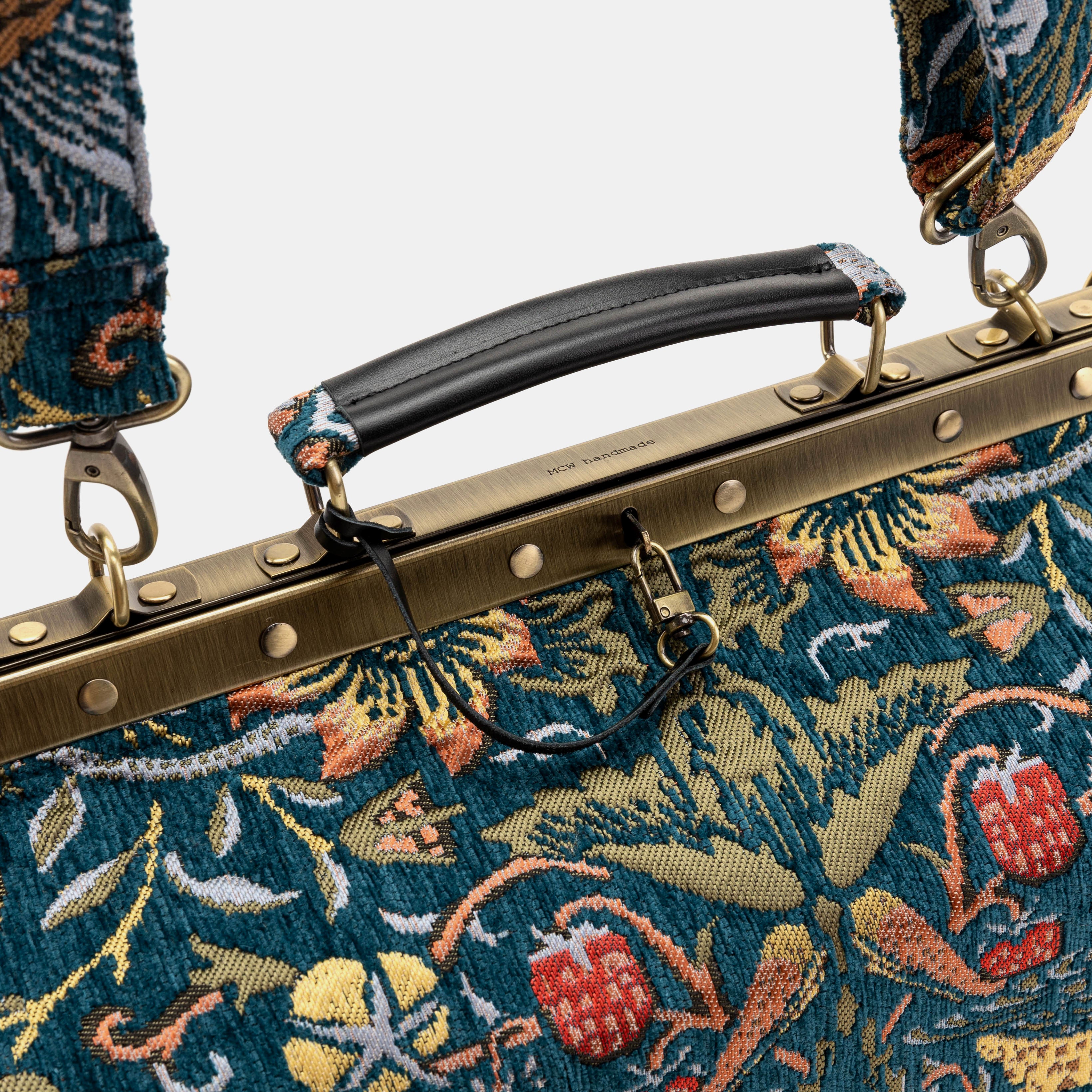William Morris Strawberry Thief Genevieve Carpet Gladstone Bag of America detail