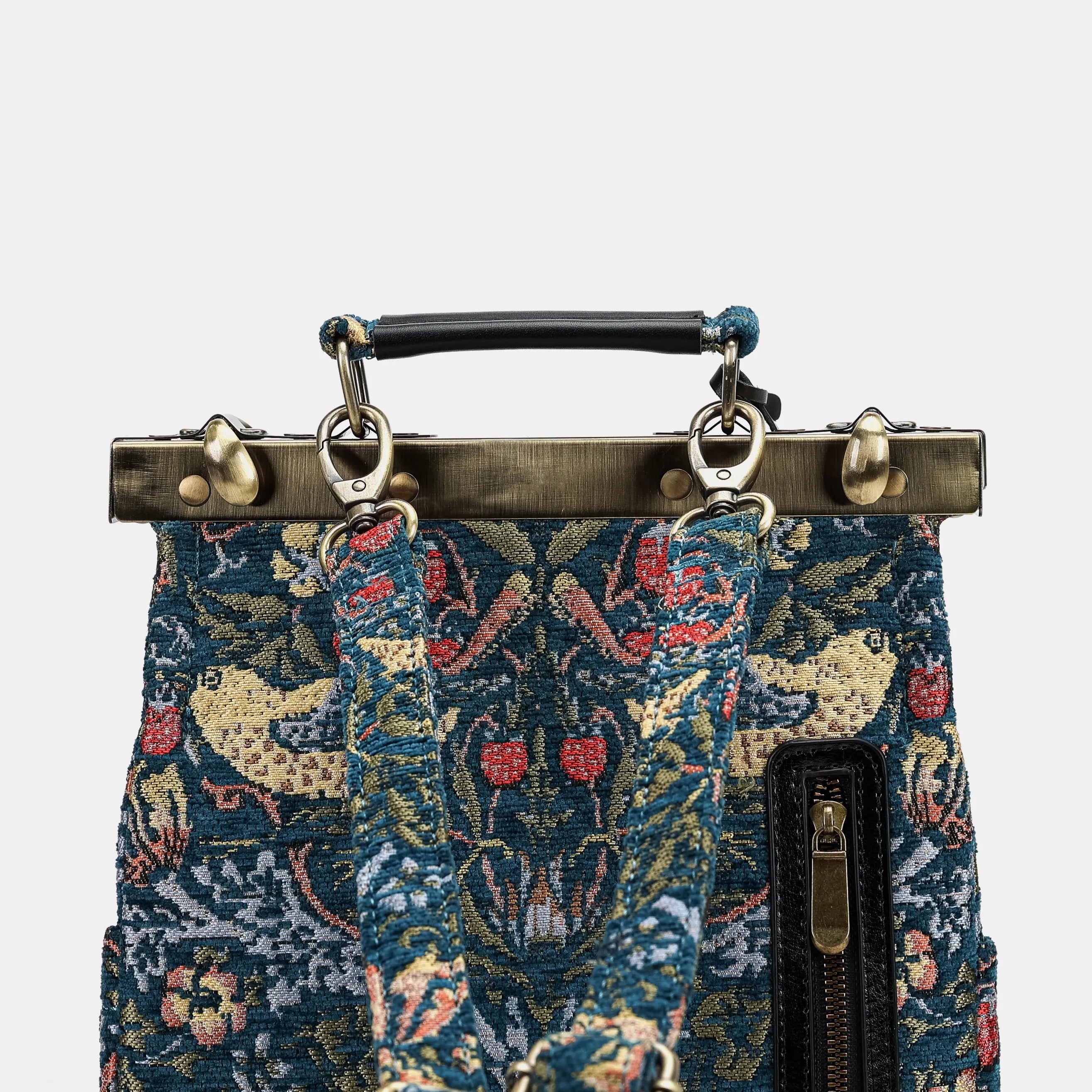 William Morris Strawberry Thief Helena Carpet Gladstone Backpack back details