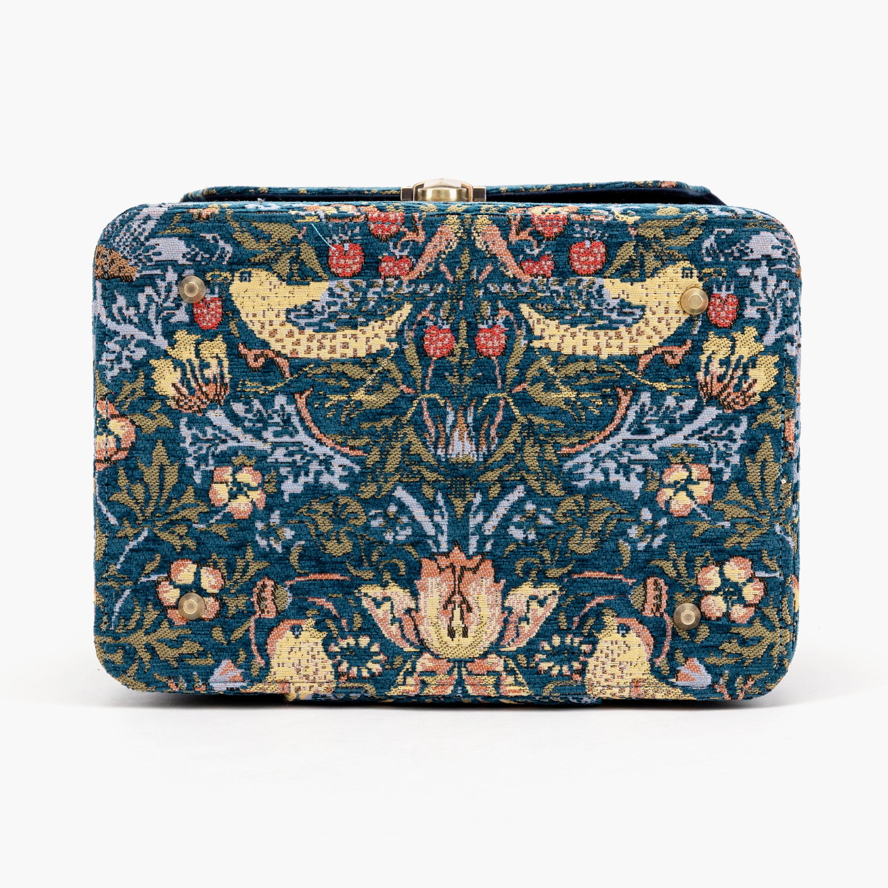 Josephine Large Train Case Purse William Morris Strawberry Thief bottom
