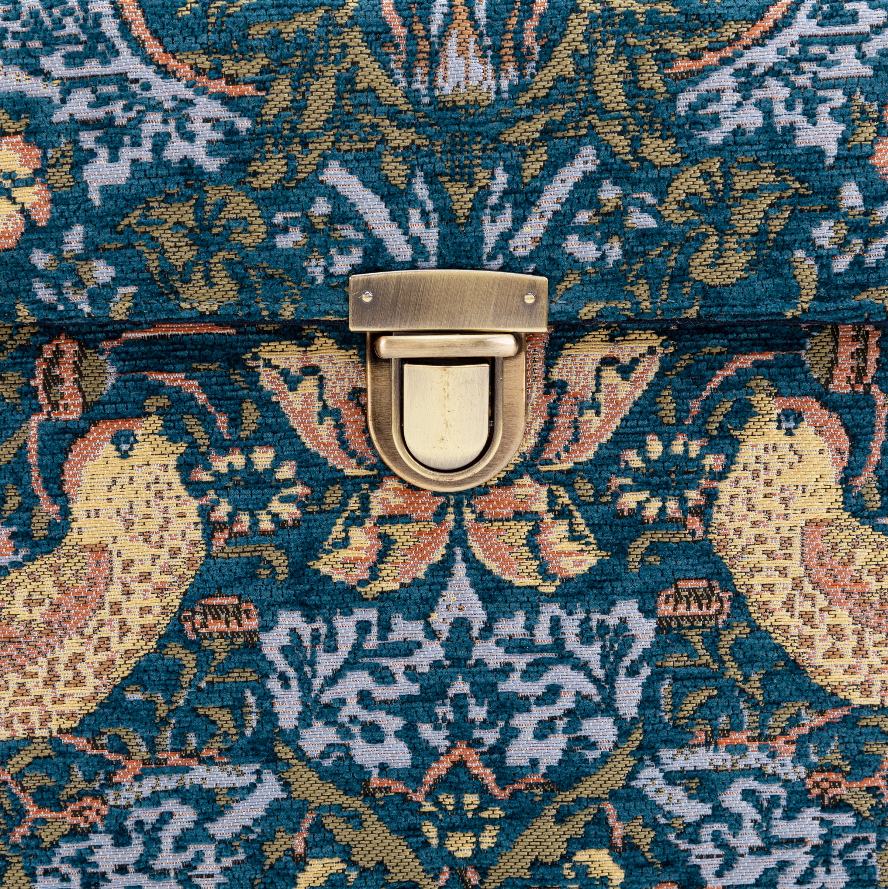 Josephine Large Train Case Purse William Morris Strawberry Thief tuck lock