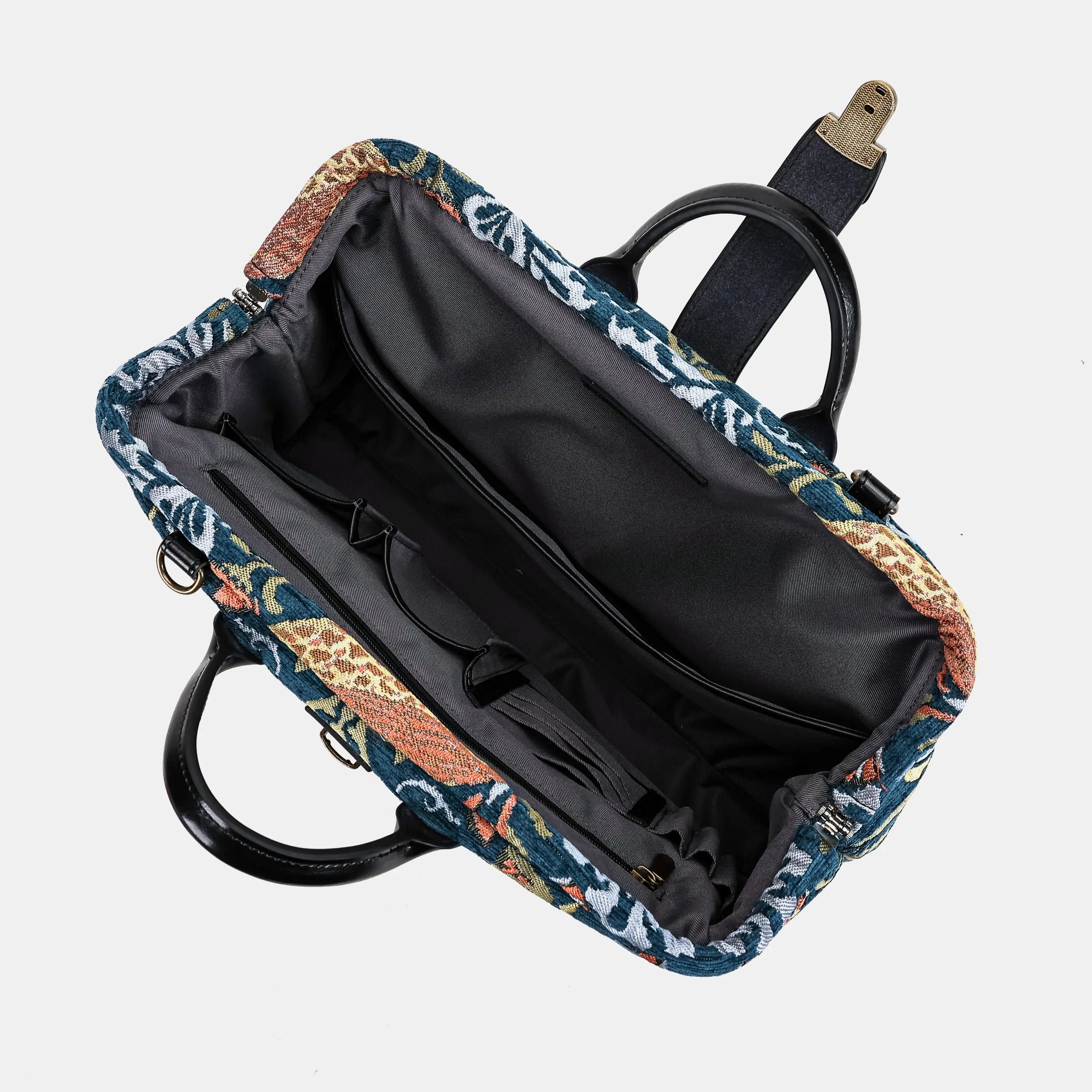 William Morris Strawberry Thief Carpetbag of America-top