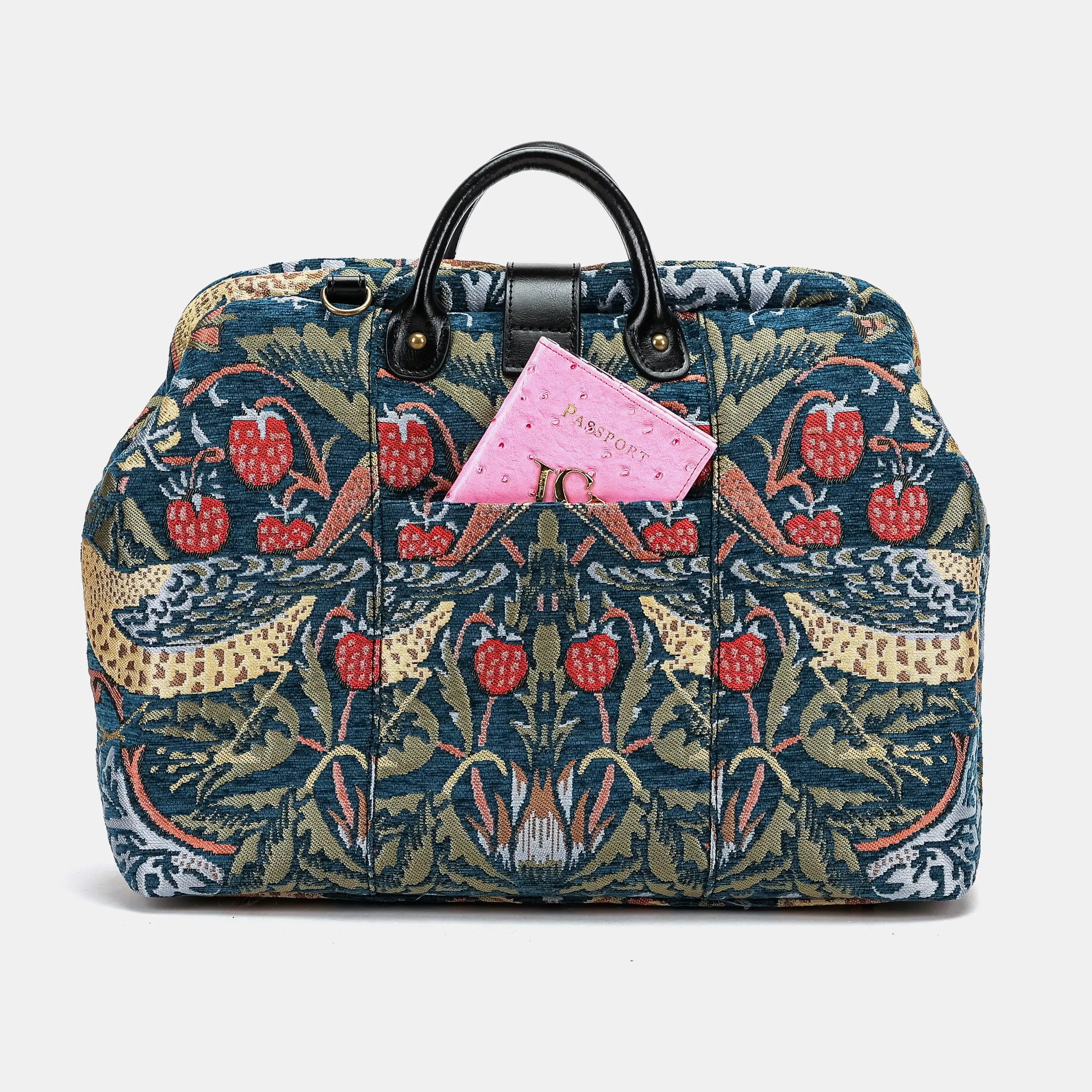 William Morris Strawberry Thief Carpetbag of America-back