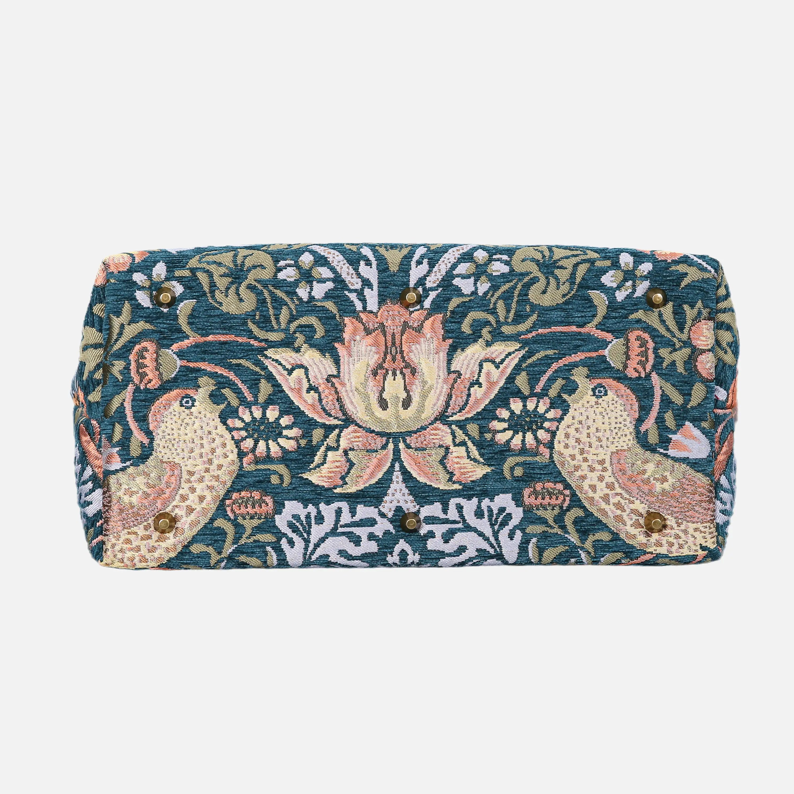 William Morris Strawberry Thief Mary Poppins Weekender carpet bag MCW Handmade bottom
