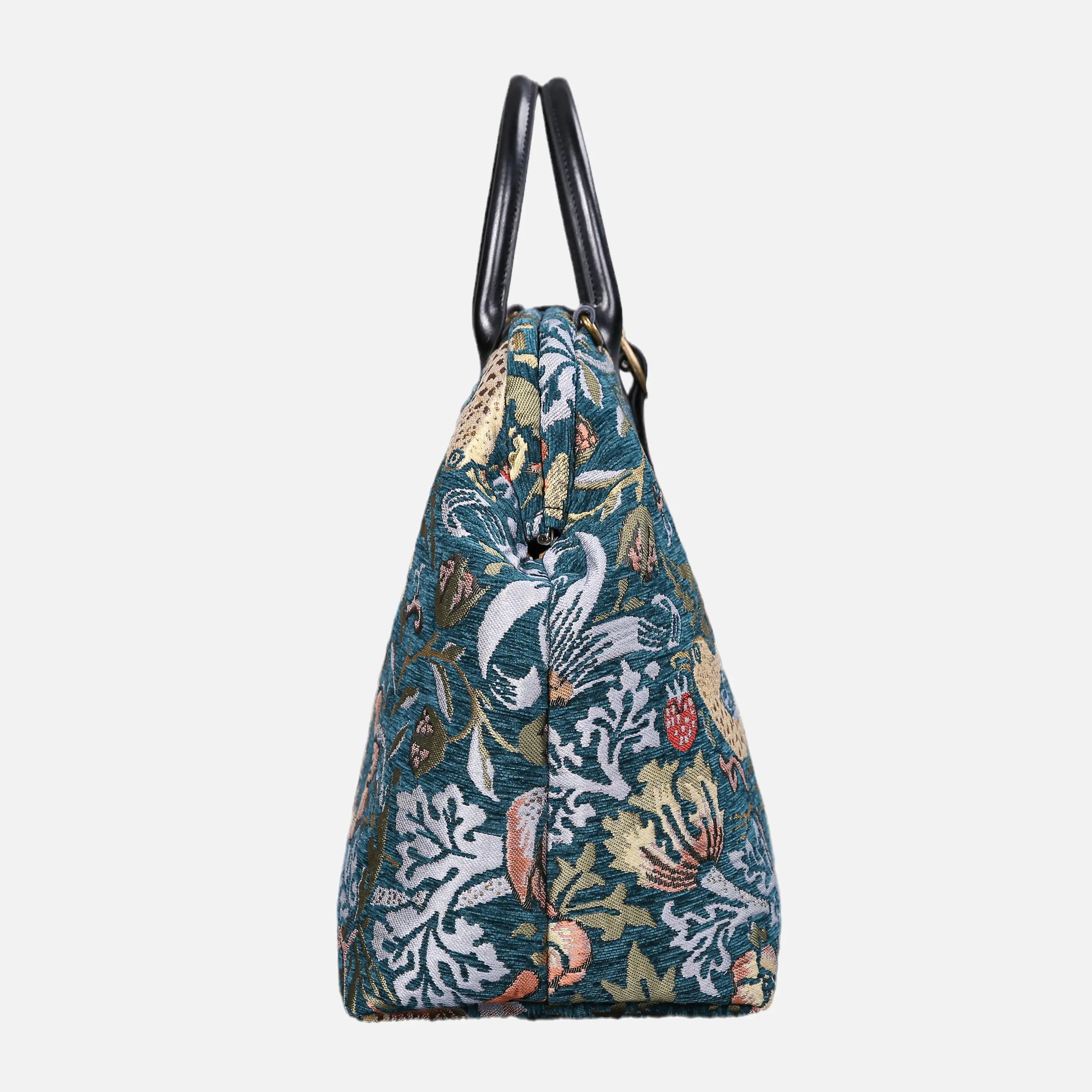 William Morris Strawberry Thief Mary Poppins Weekender carpet bag MCW Handmade side