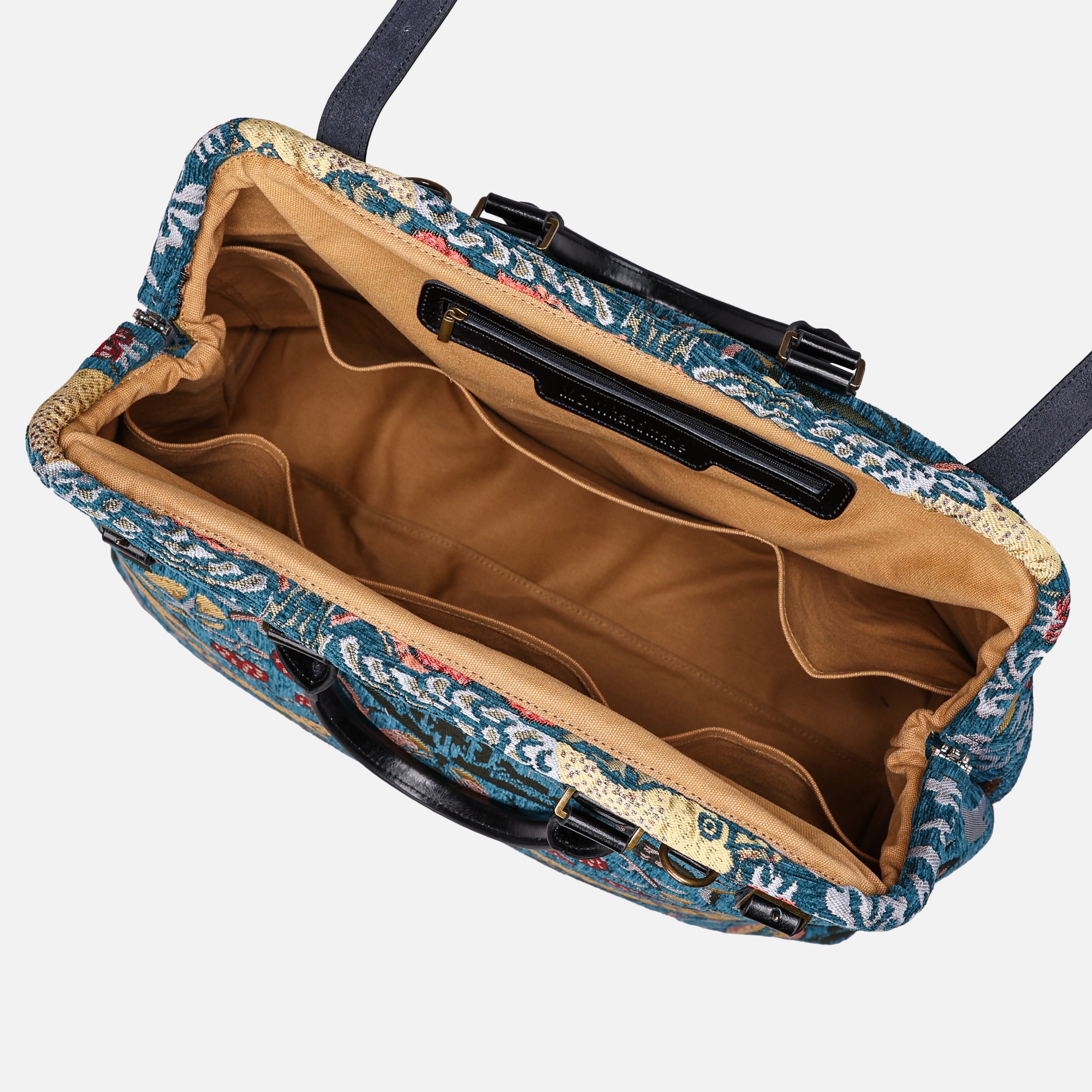 William Morris Strawberry Thief Men's Carpetbag of America inside-7