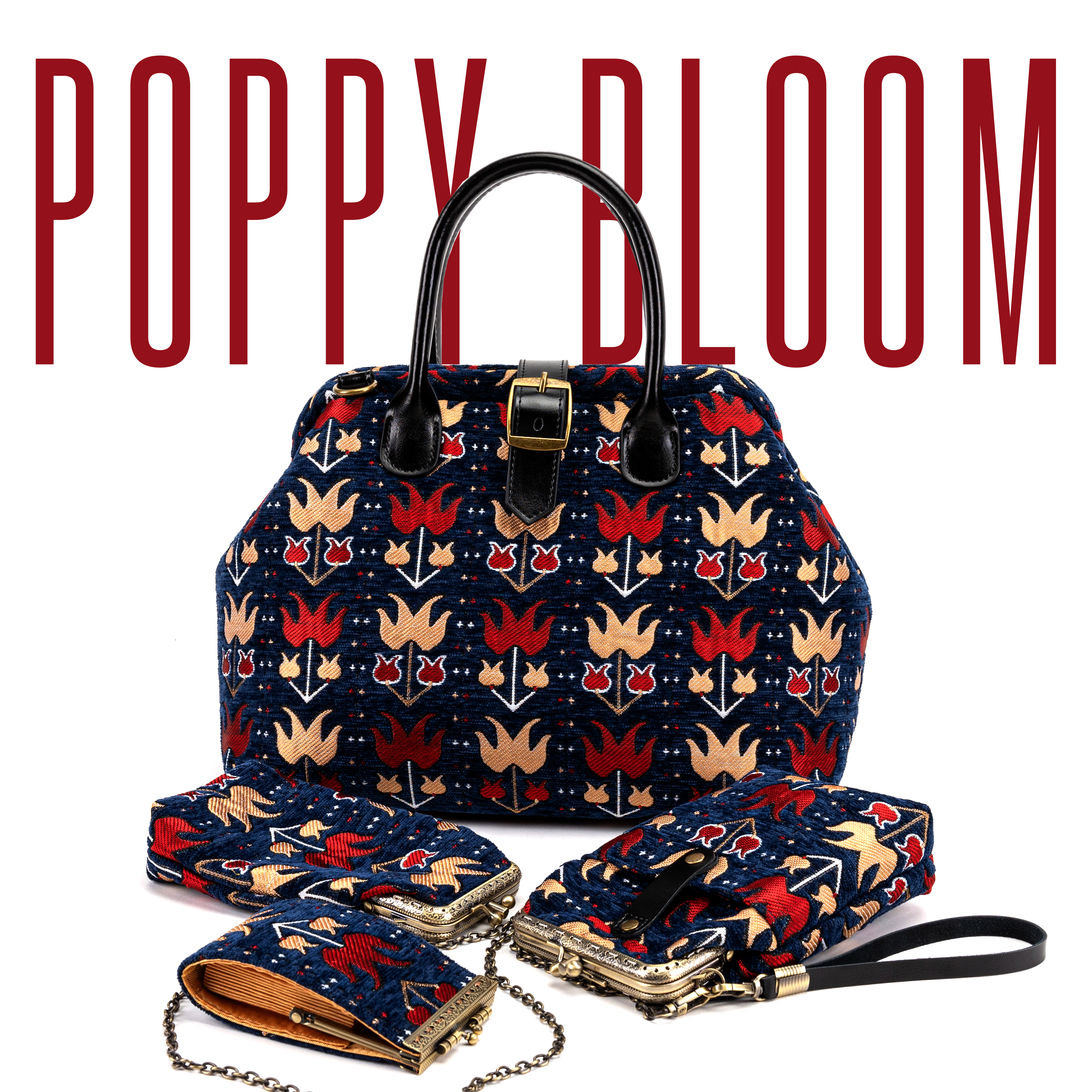 carpet bag made by MCW in pattern Poppy Bloom
