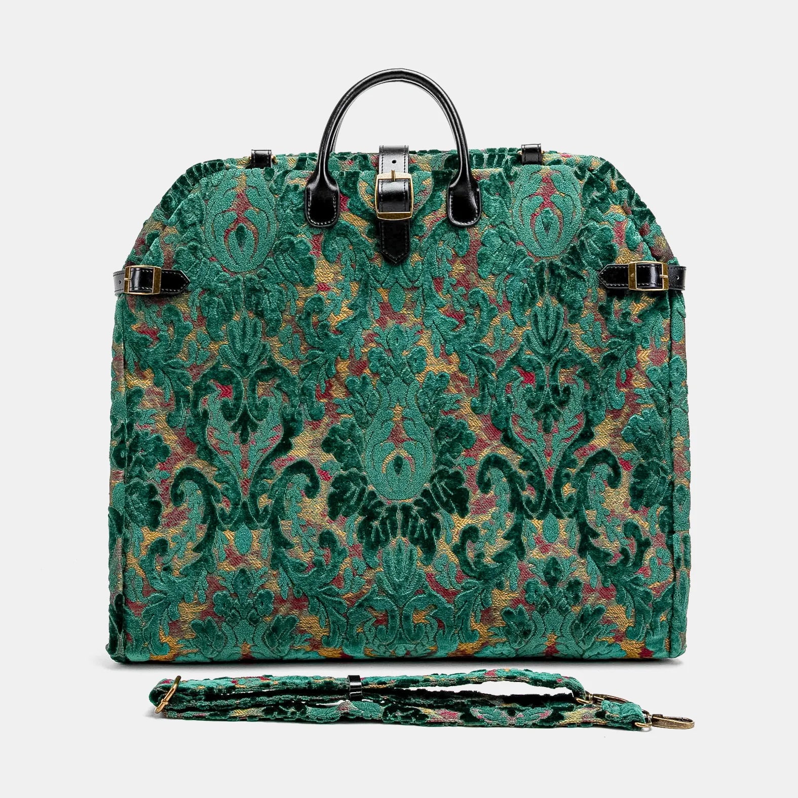 Burnout Velvet Jade Green Carpet Garment Bag Carpetbag of America main