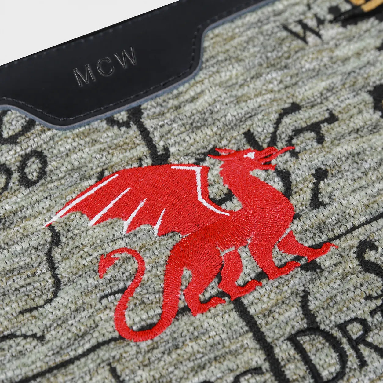 Here Be Dragons Wristlet Clutch Carpetbag of America embroidery