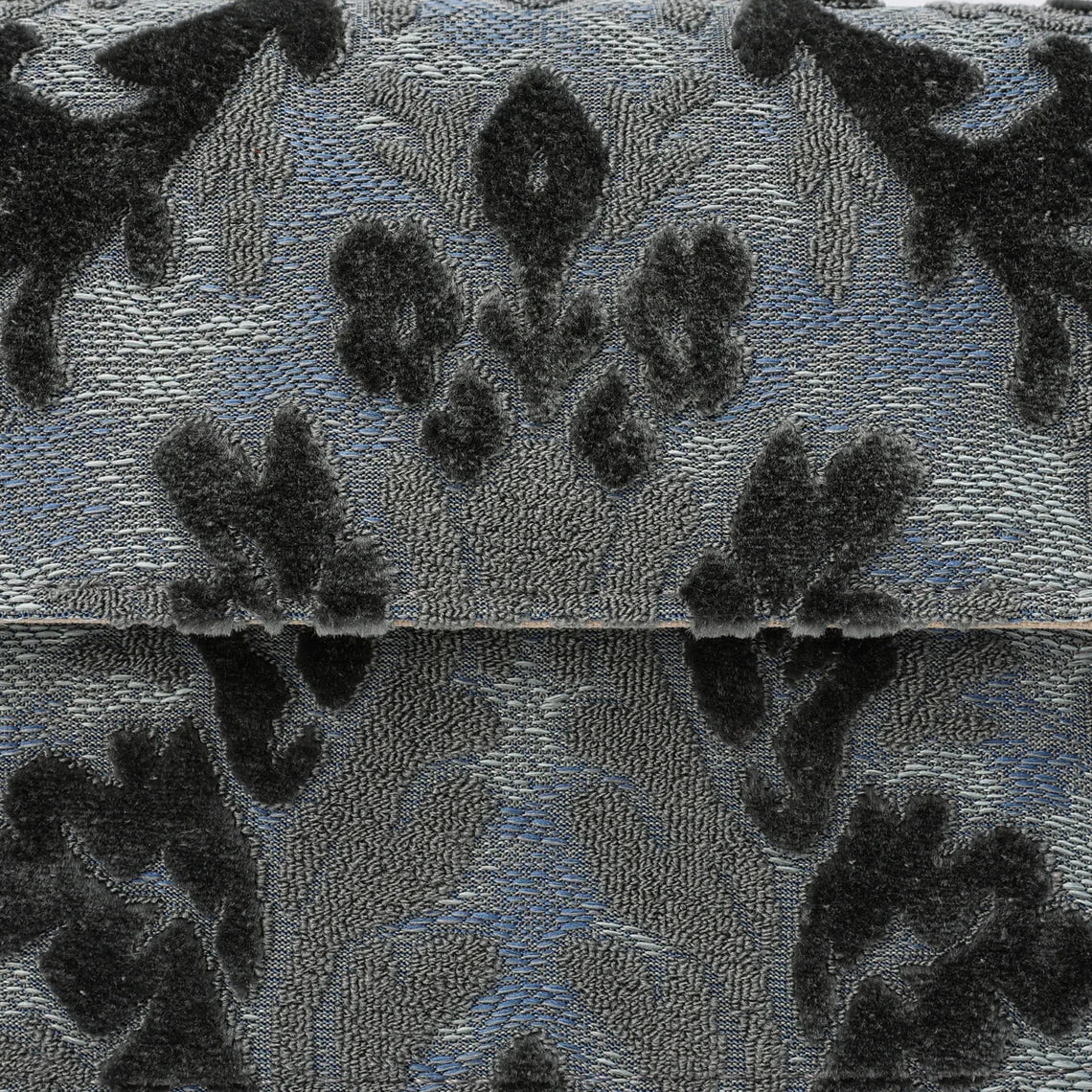 Burnout Velvet Steel Blue Flap Crossbody Bag carpet bag MCW Handmade-8