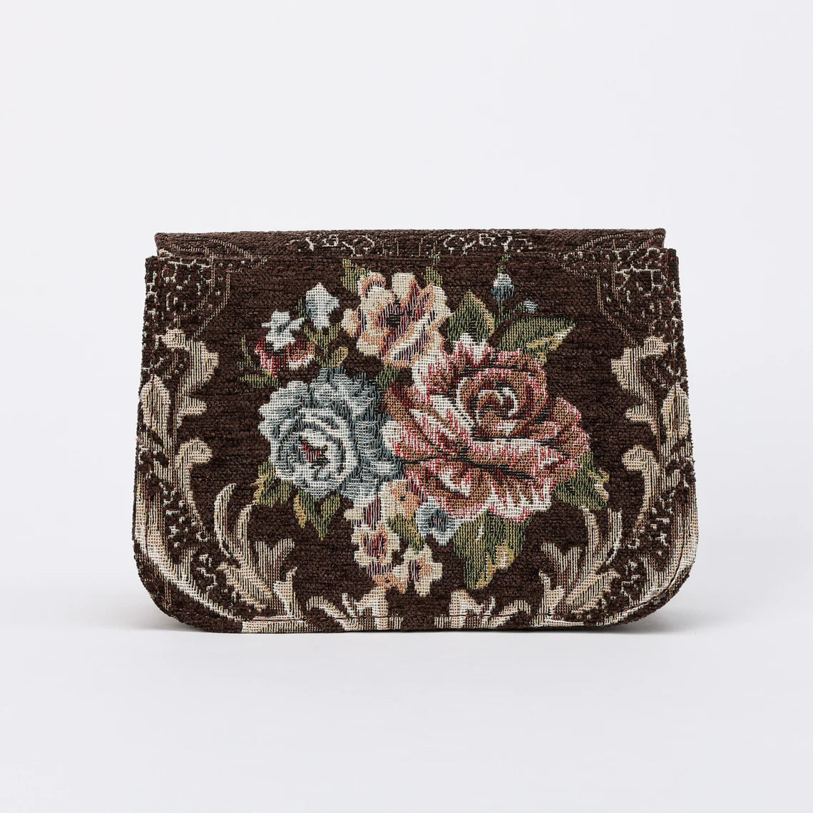 Floral Brown Flap Crossbody Bag carpet bag MCW Handmade-3