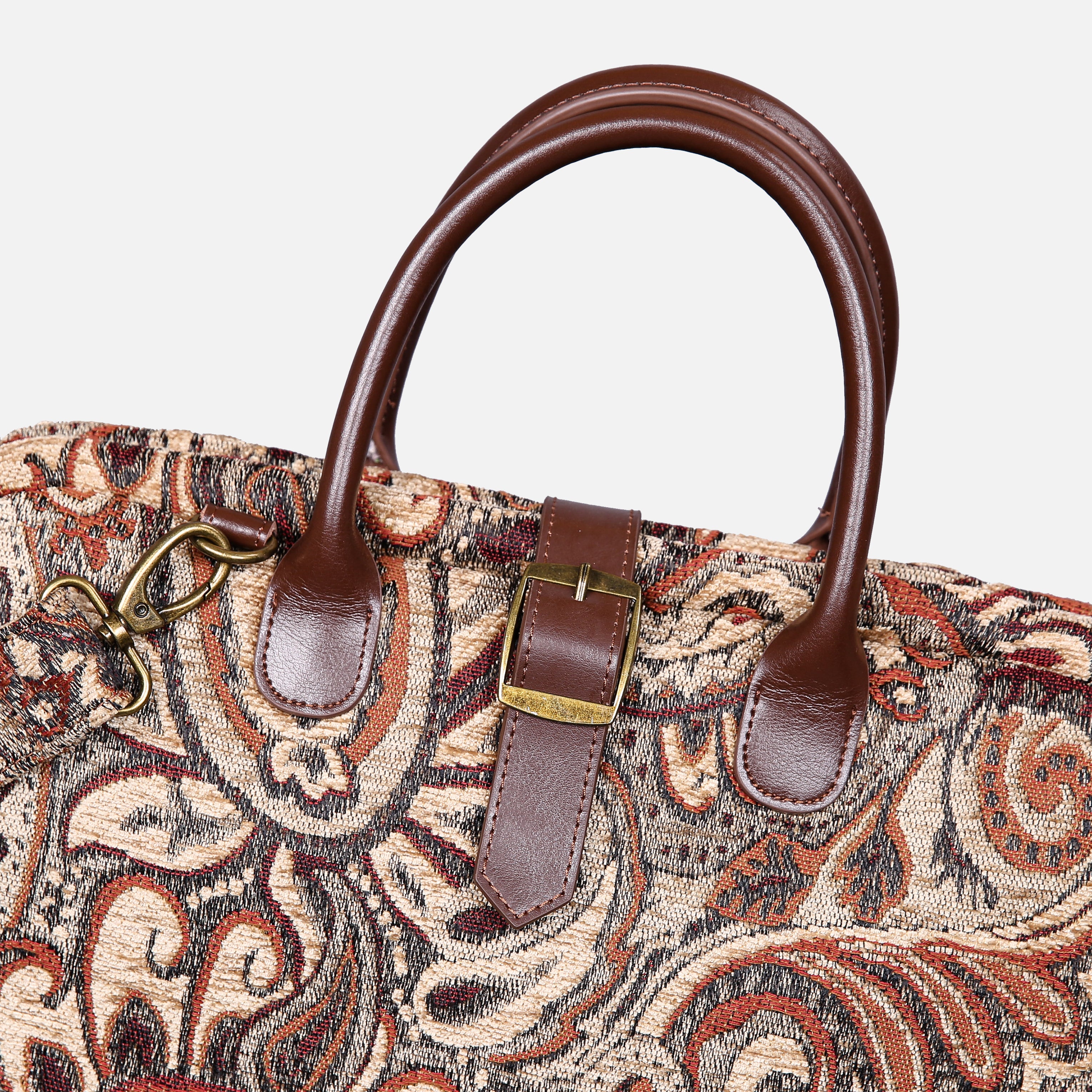 Paisley Brown Mary Poppins Weekender carpet bag MCW Handmade-3