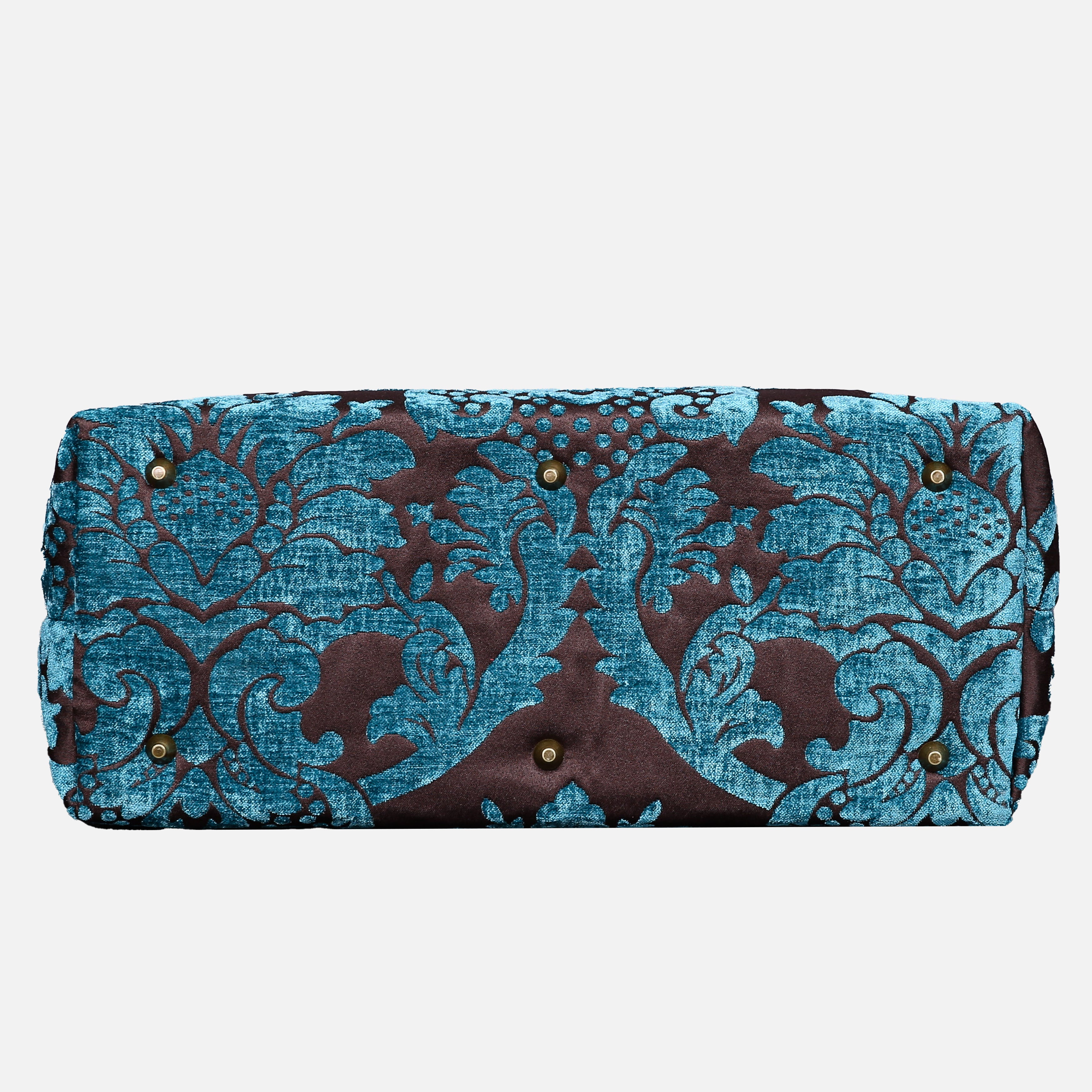 Luxury Damask Blue Mary Poppins Weekender carpet bag MCW Handmade-5