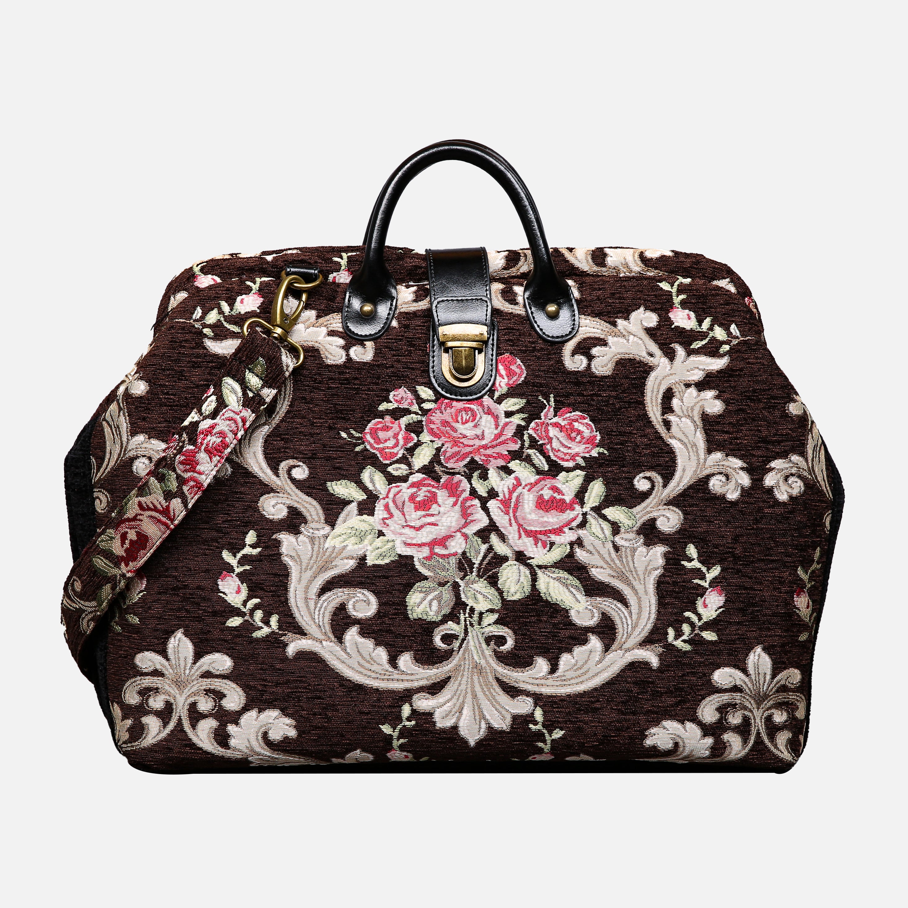 Baroque Garden Brown Laptop Work Bag carpet bag MCW Handmade