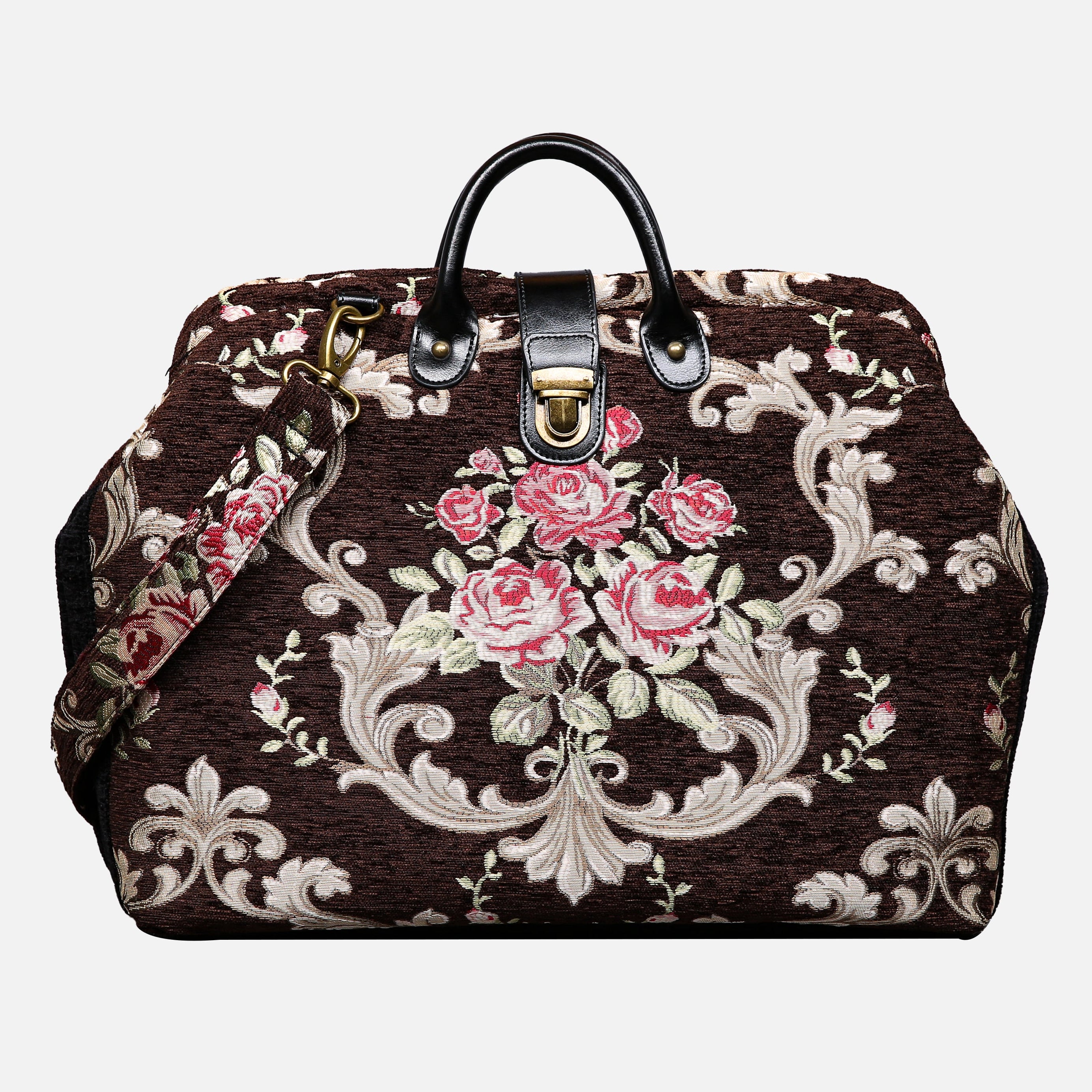 Baroque Garden Brown Laptop Work Bag carpet bag MCW Handmade