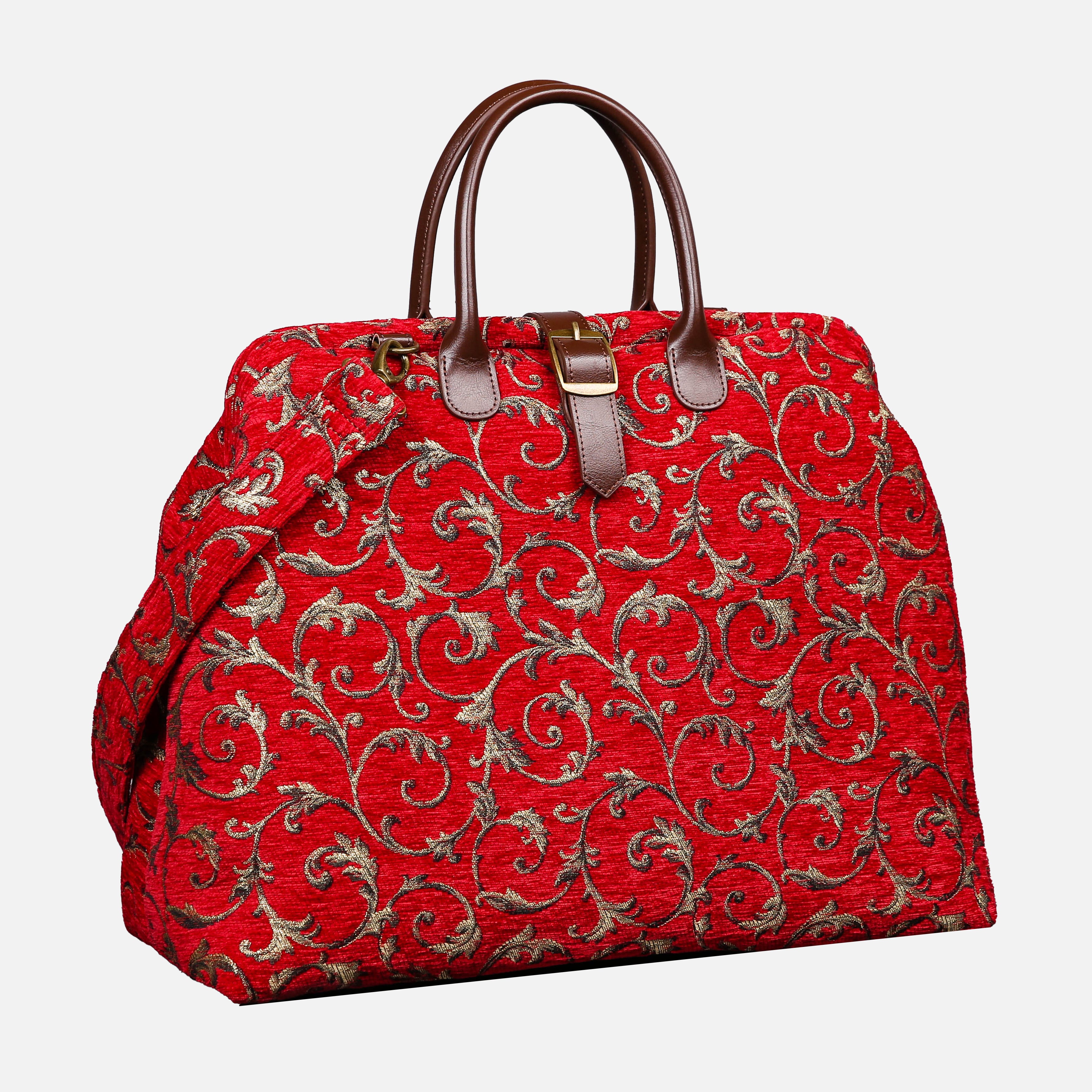Vintage Ivy Red Mary Poppins Weekender carpet bag MCW Handmade-1