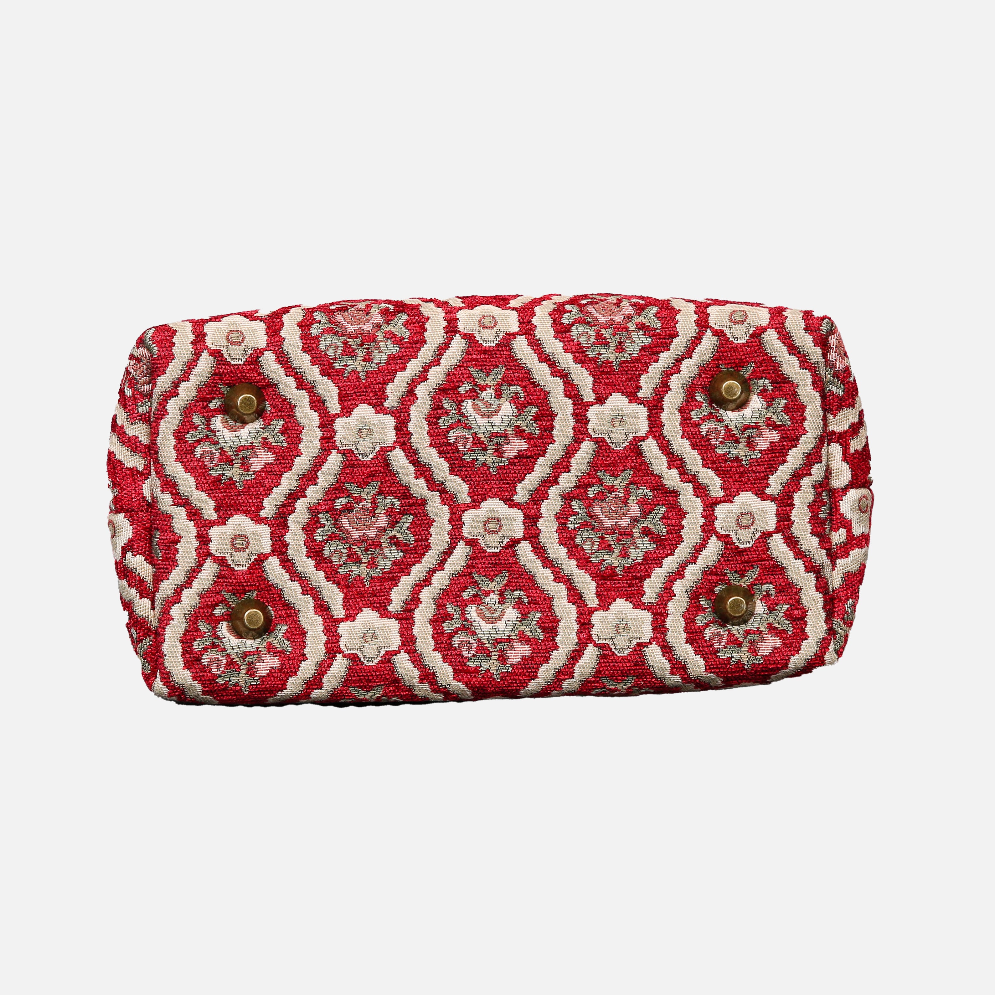 Traditional Red Tuck Lock Carpet Satchel carpet bag MCW Handmade-5