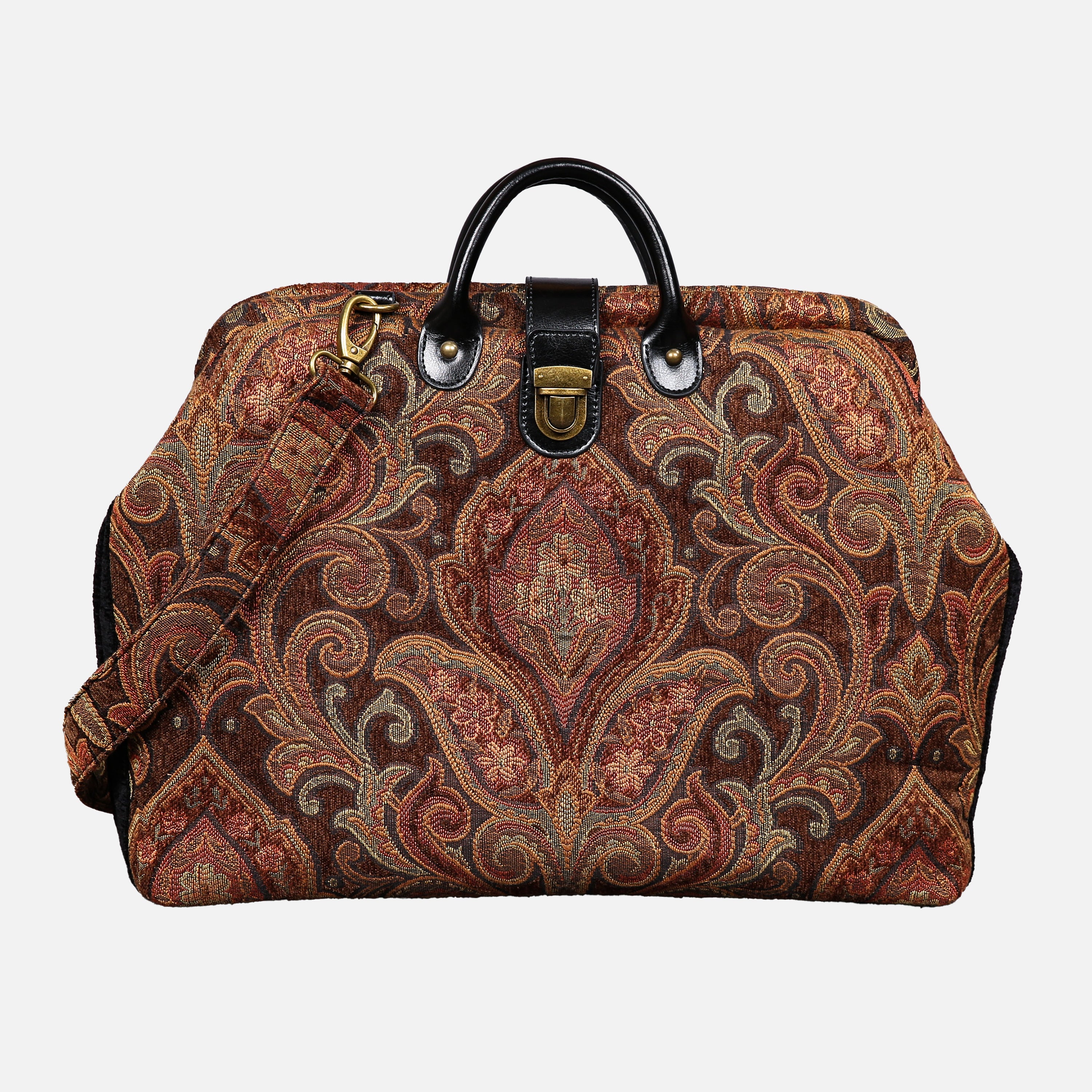 Damask D. Brown Laptop Work Bag carpet bag MCW Handmade