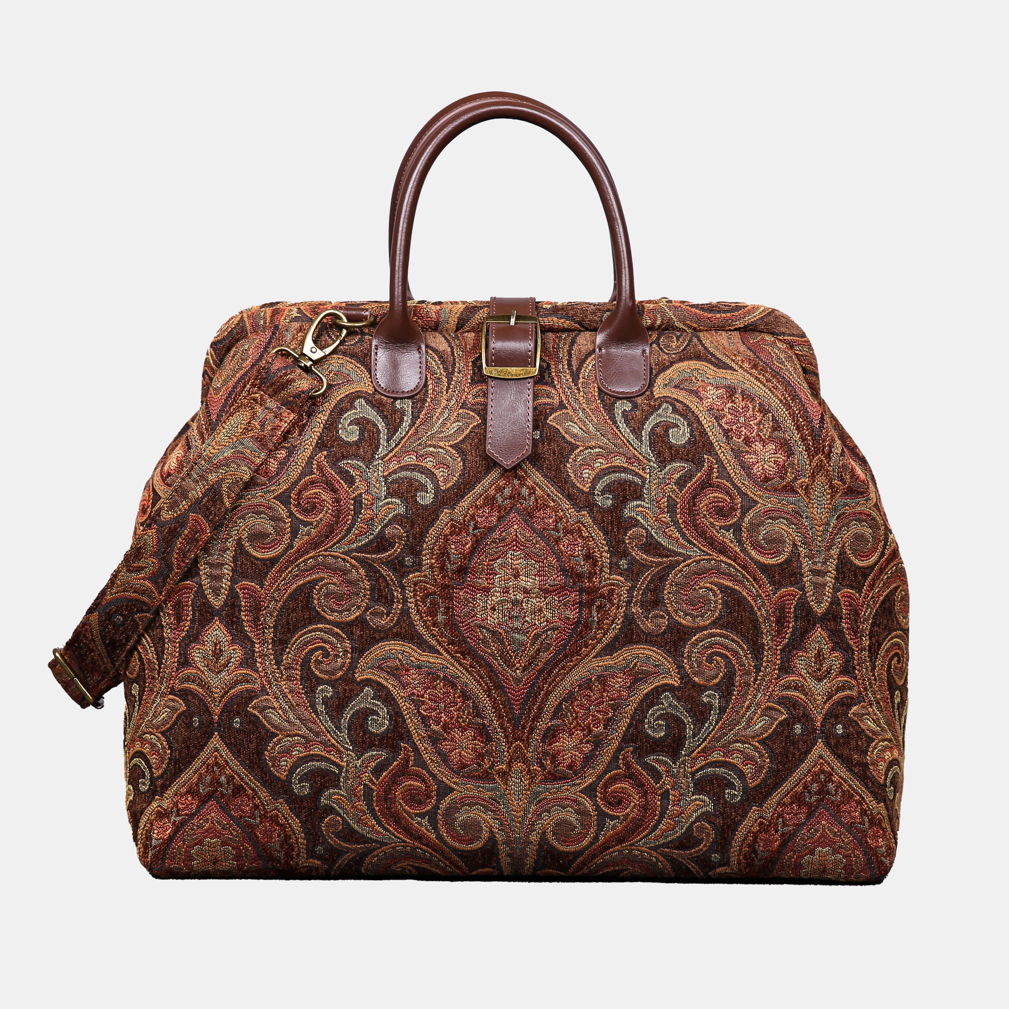 Damask D Brown Mary Poppins Weekender Carpetbag Of America Mcw Carpetbags