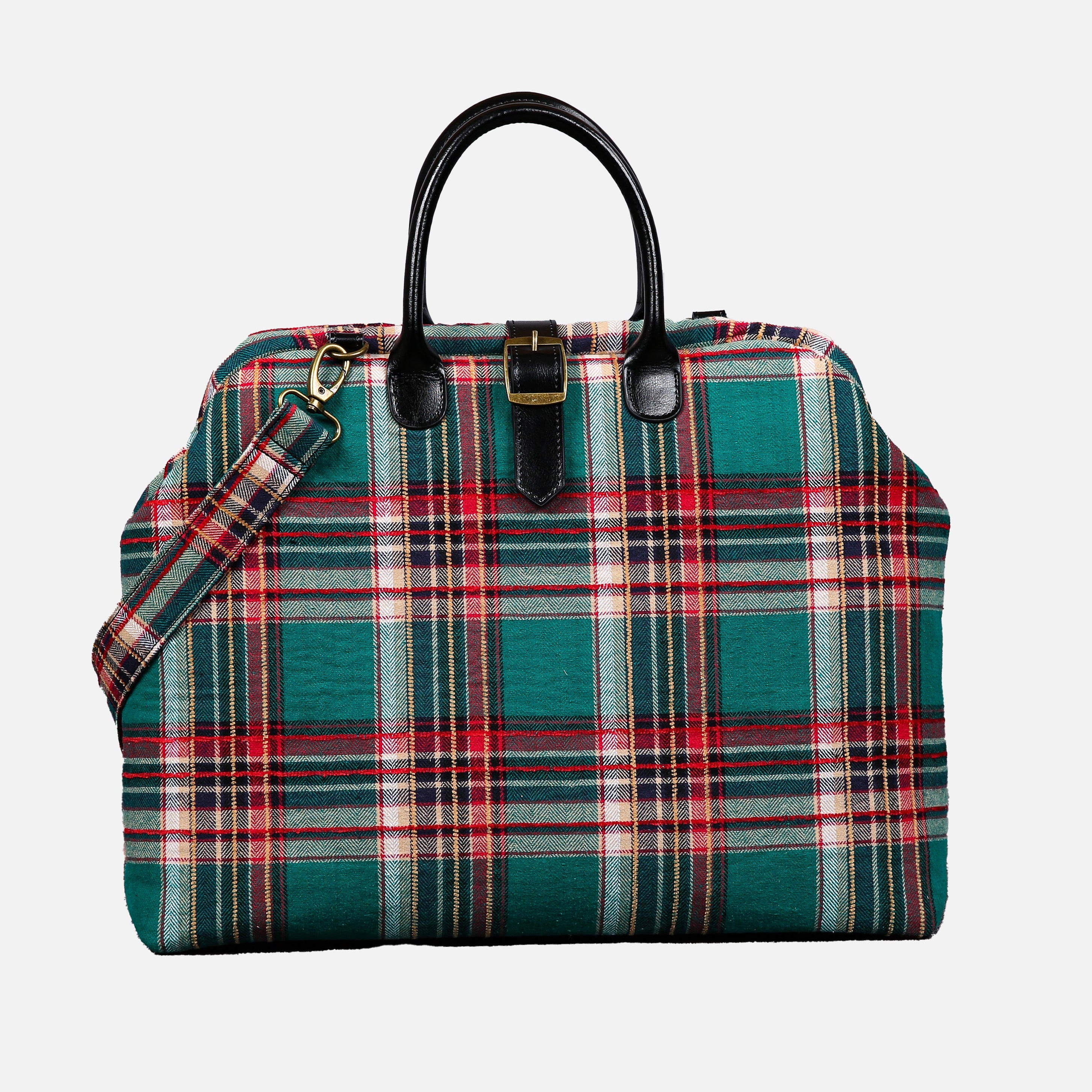 Tartan Stewart Green Mary Poppins Weekender Carpetbag of America main