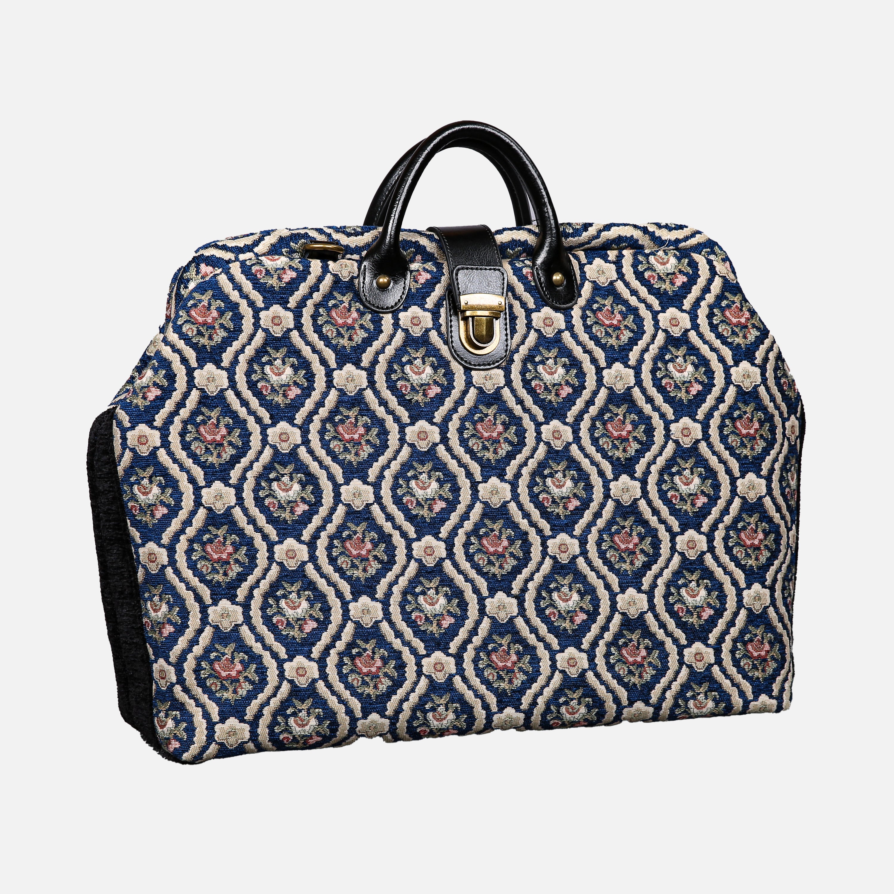 Traditional Blue Laptop Work Bag carpet bag MCW Handmade-1