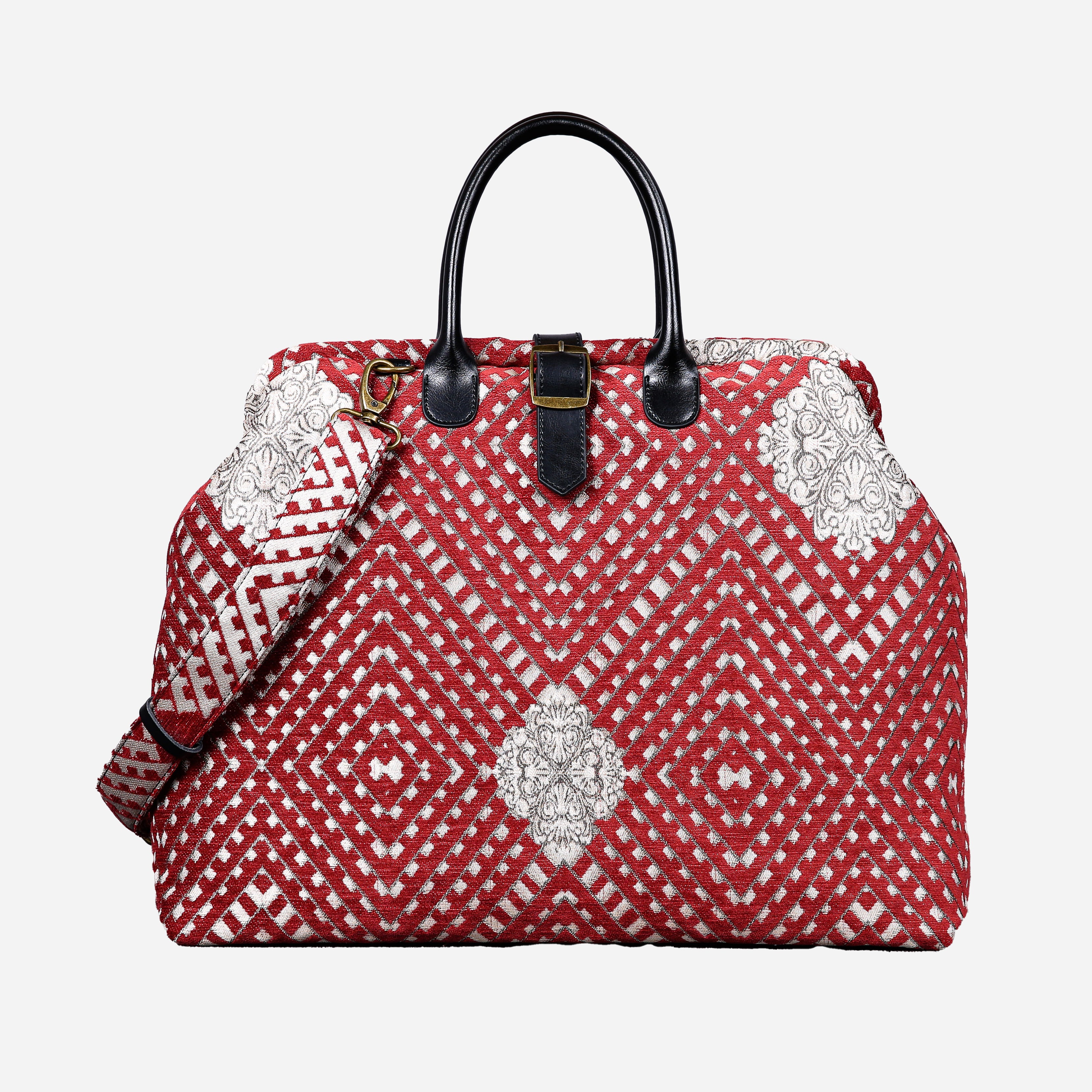 Diamond Red Mary Poppins Weekender carpet bag MCW Handmade