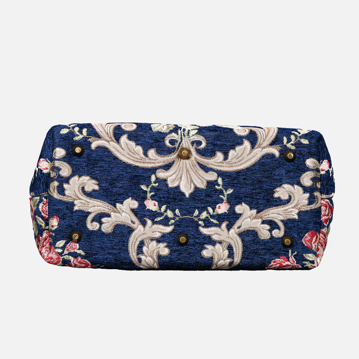 Baroque Garden Blue Carpet Handbag Purse carpet bag MCW Handmade of America bottom