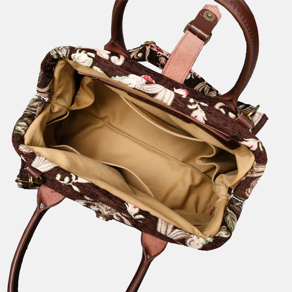 Baroque Garden Brown Carpet Handbag Purse carpet bag MCW Handmade of America open