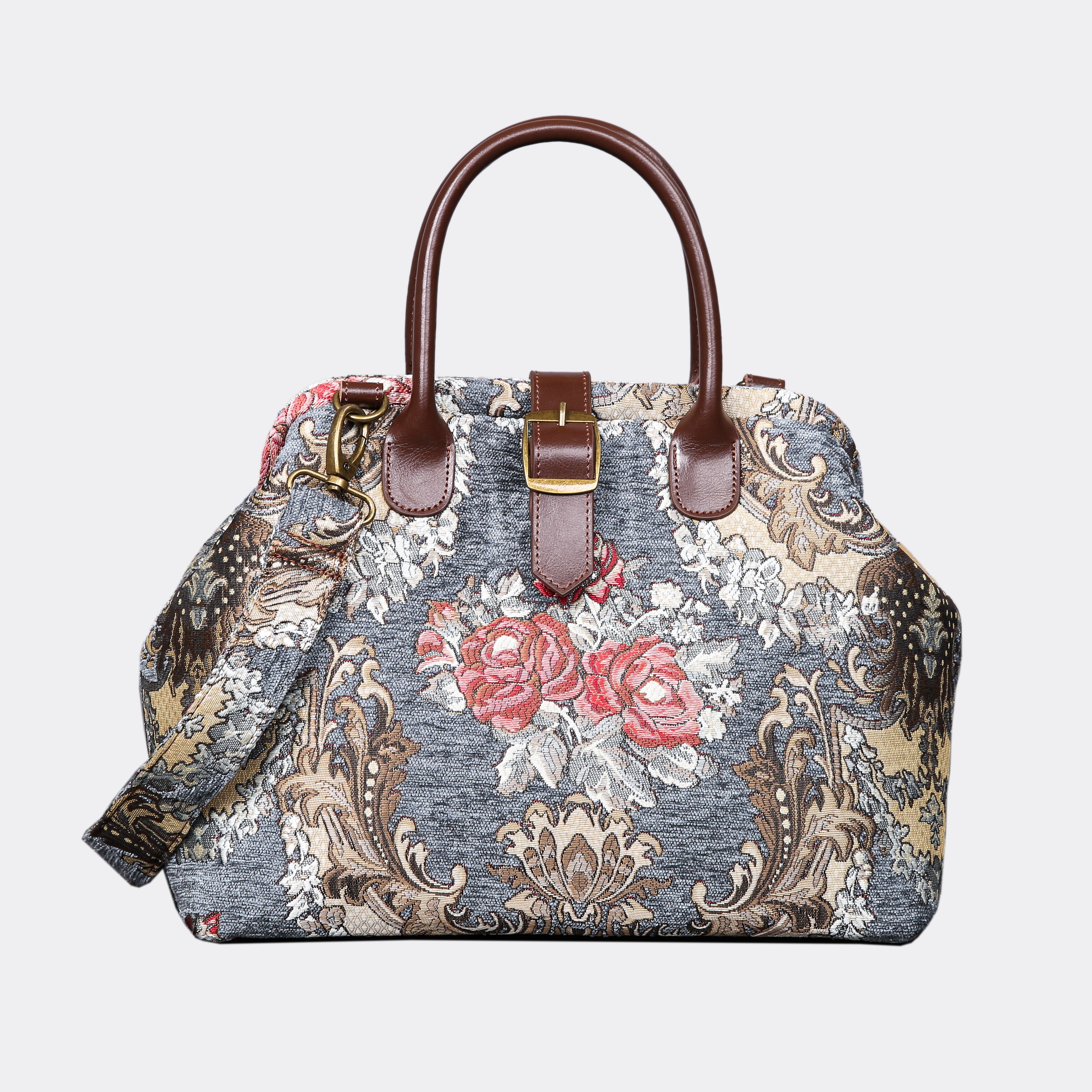 Brocade Grey Carpet Handbag Purse carpet bag MCW Handmade  of America main