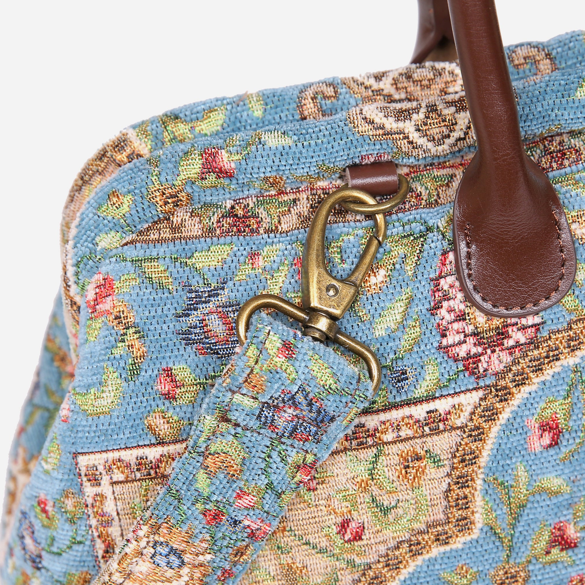 Oriental Blue Mary Poppins Weekender carpet bag MCW Handmade-6