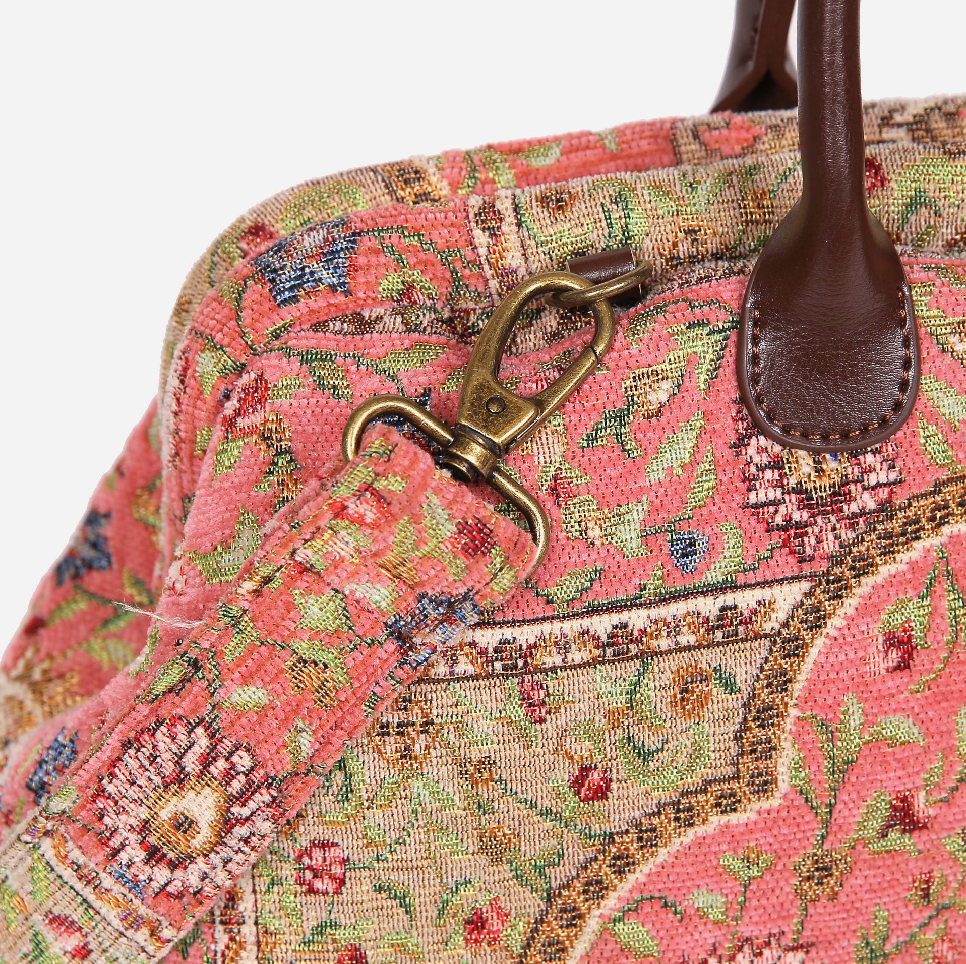 Oriental Pink Mary Poppins Weekender carpet bag MCW Handmade-5