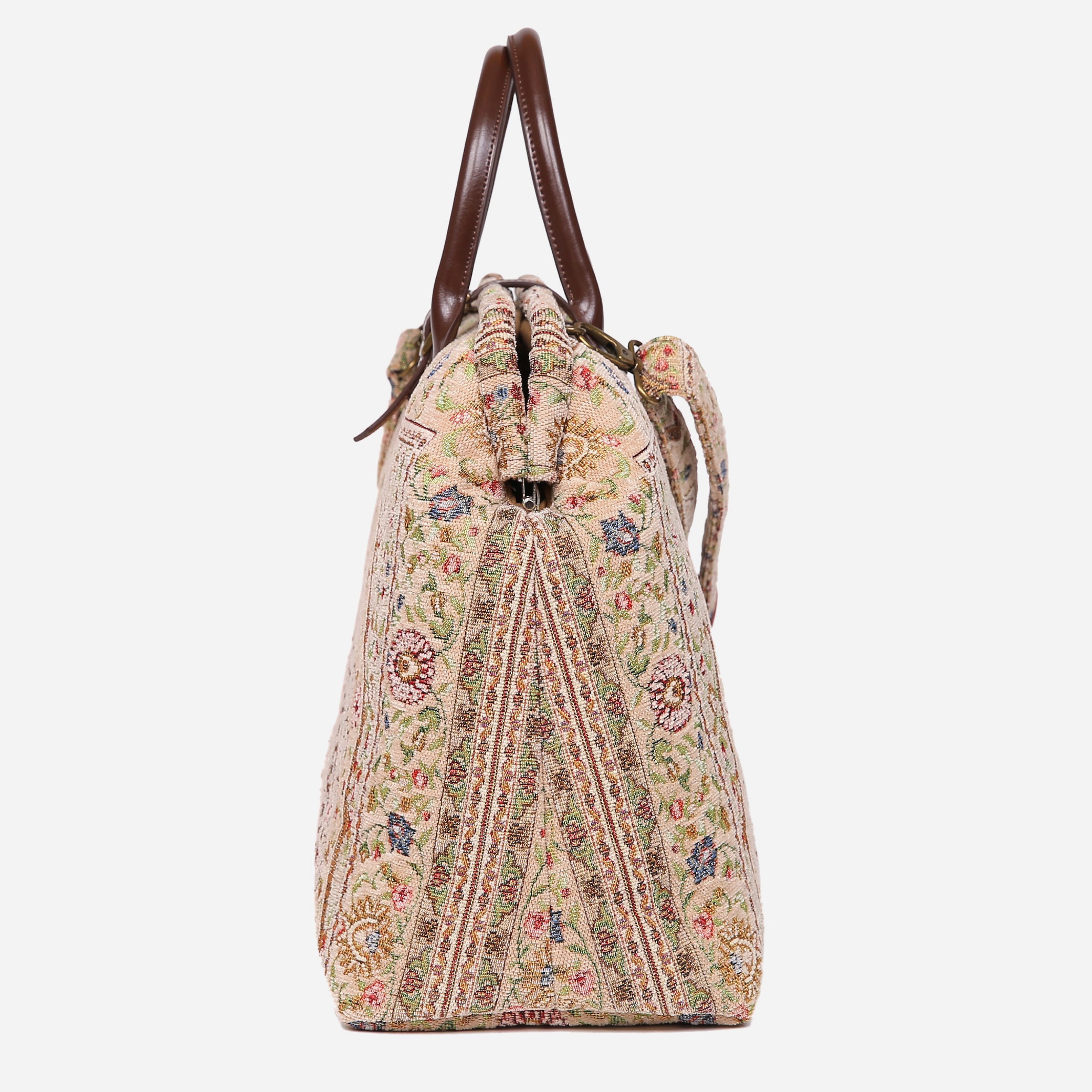 Oriental Beige Mary Poppins Weekender carpet bag MCW Handmade-3