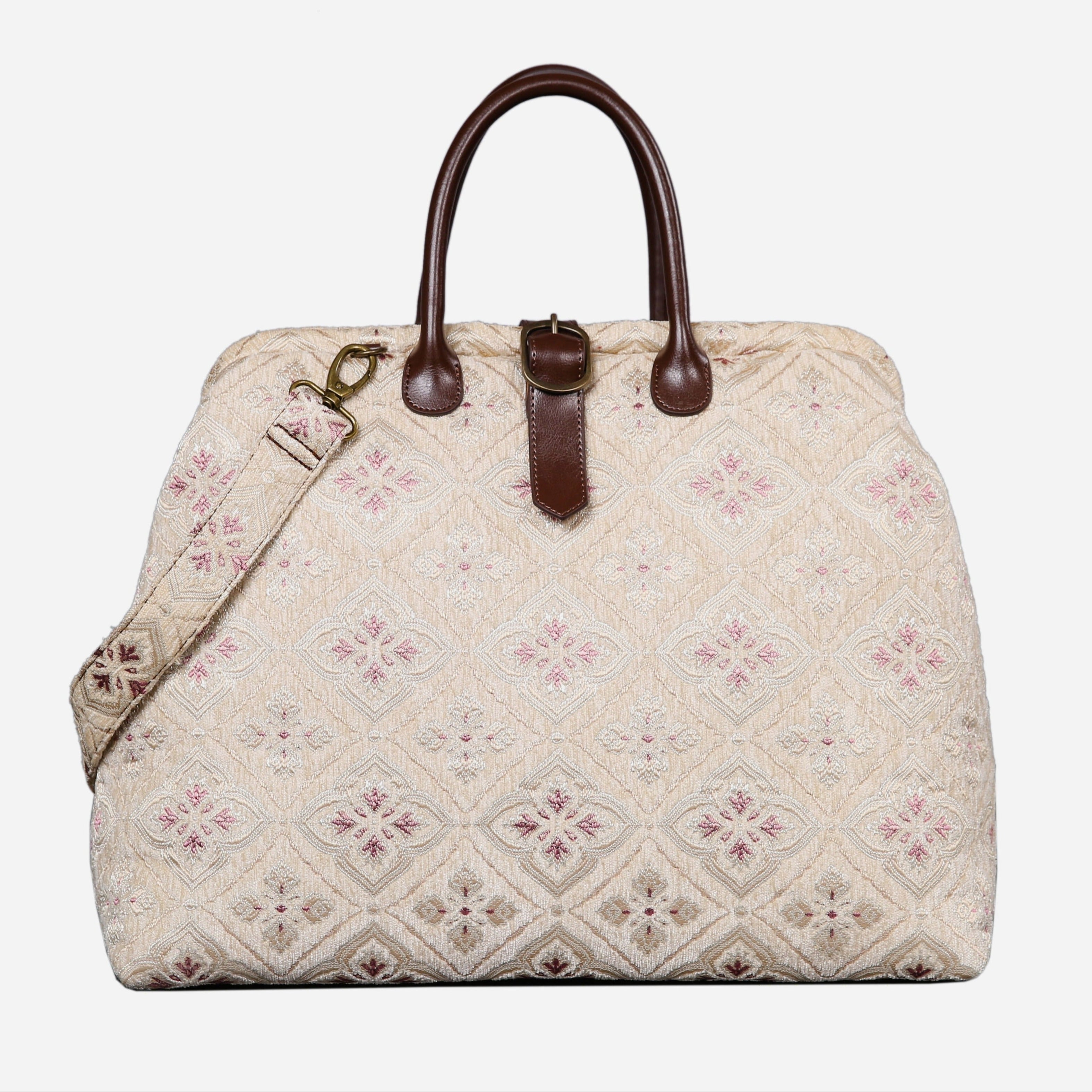 Ethnic Cream Mary Poppins Weekender carpet bag MCW Handmade